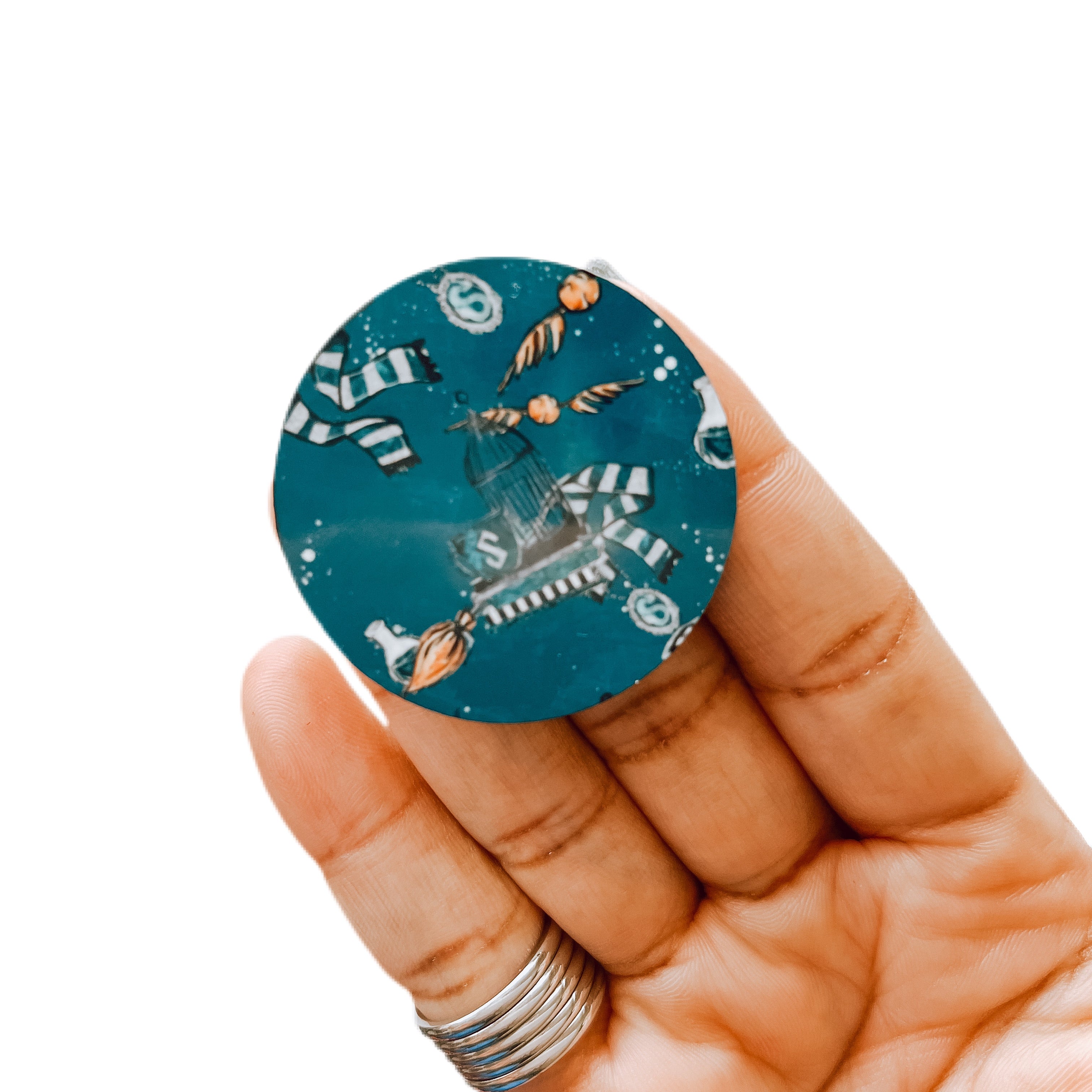 Acrylic Slytherin House Badge Topper + Reel - | Happie Potato Image 1