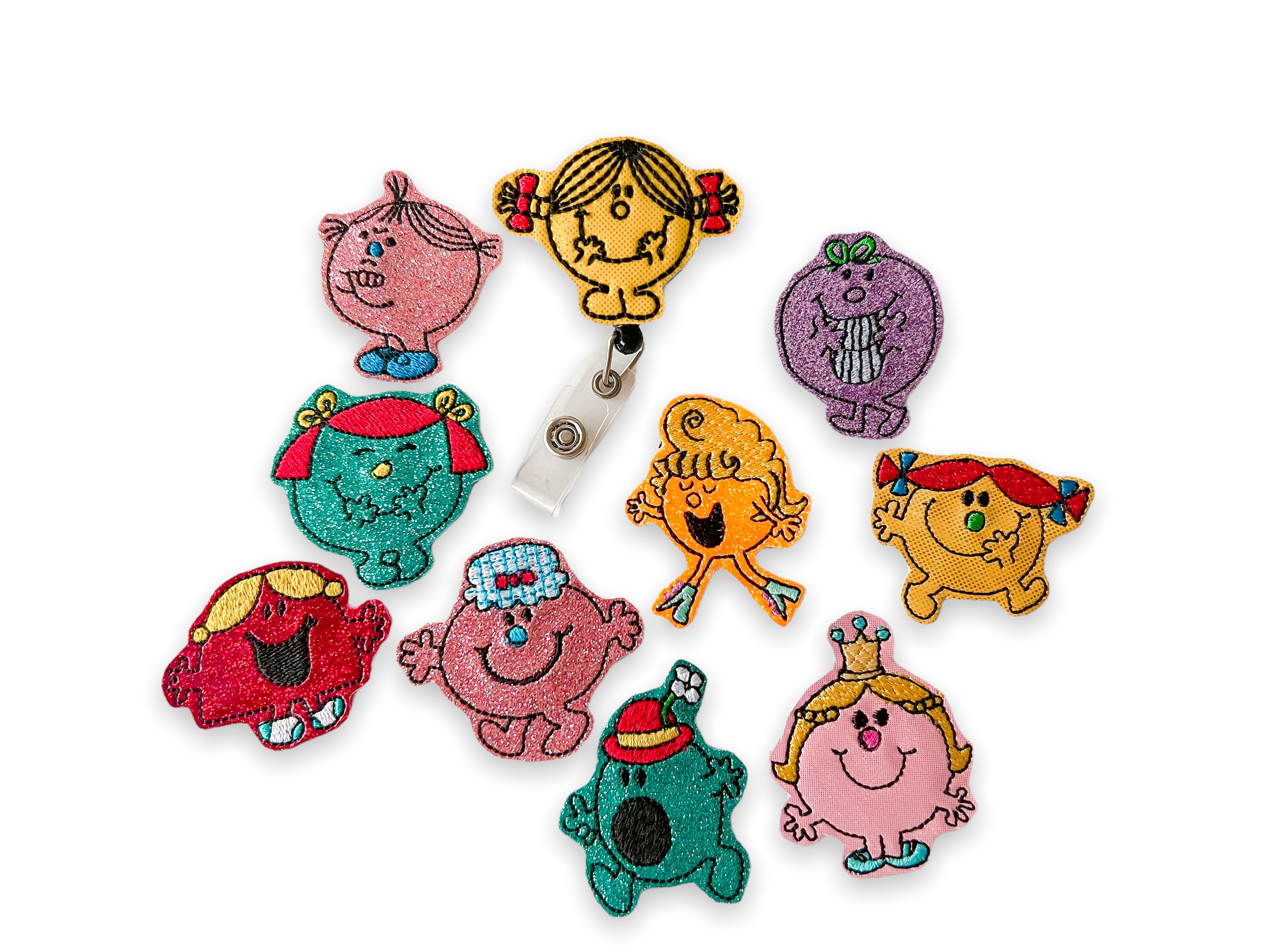 Vinyl Little Miss Sunshine and Friends Badge Topper + Reel - | Happie Potato Image 1