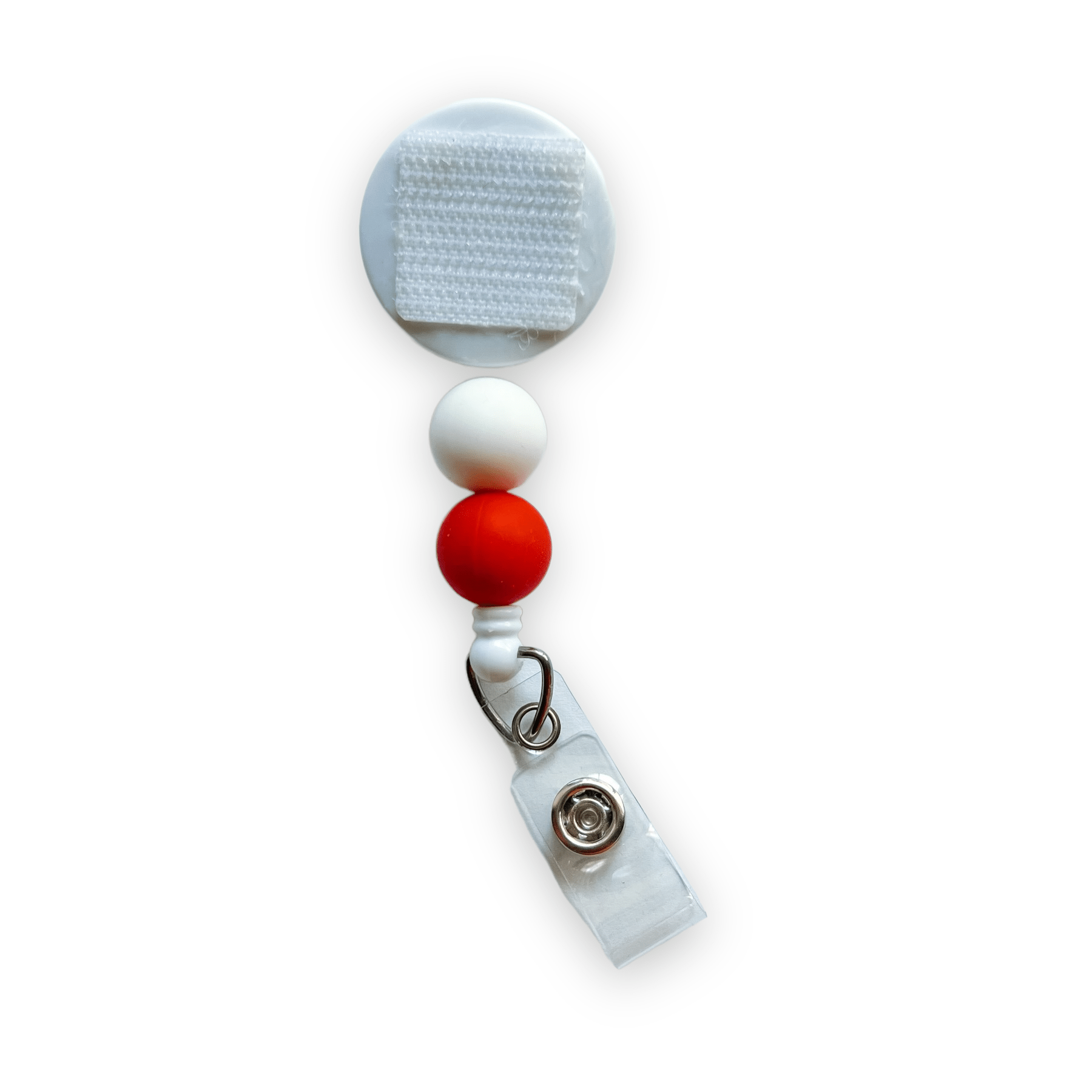 White and Red Interchangeable Badge Reel - | Happie Potato Image 1