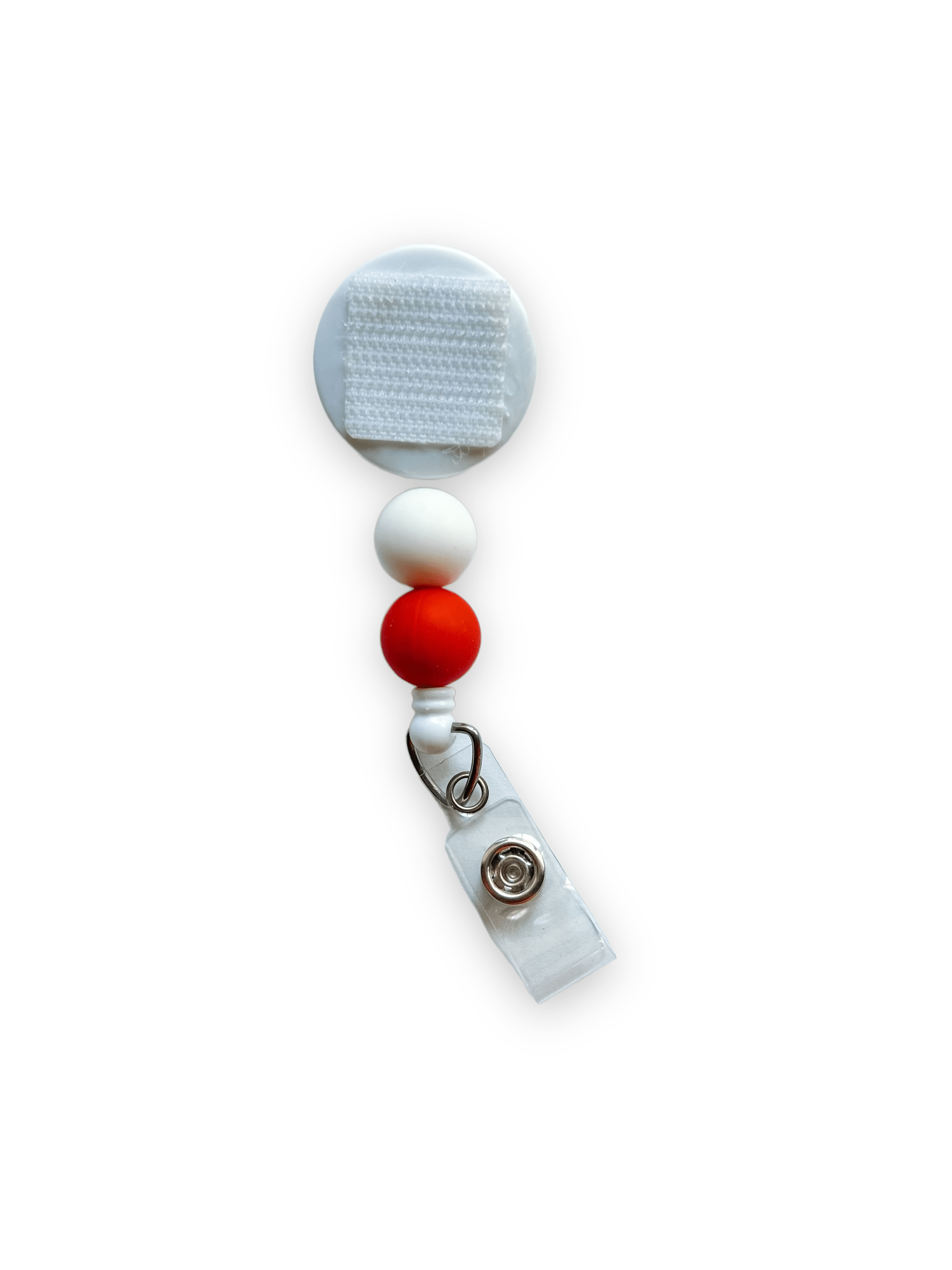 White and Red Interchangeable Badge Reel - | Happie Potato Image 1