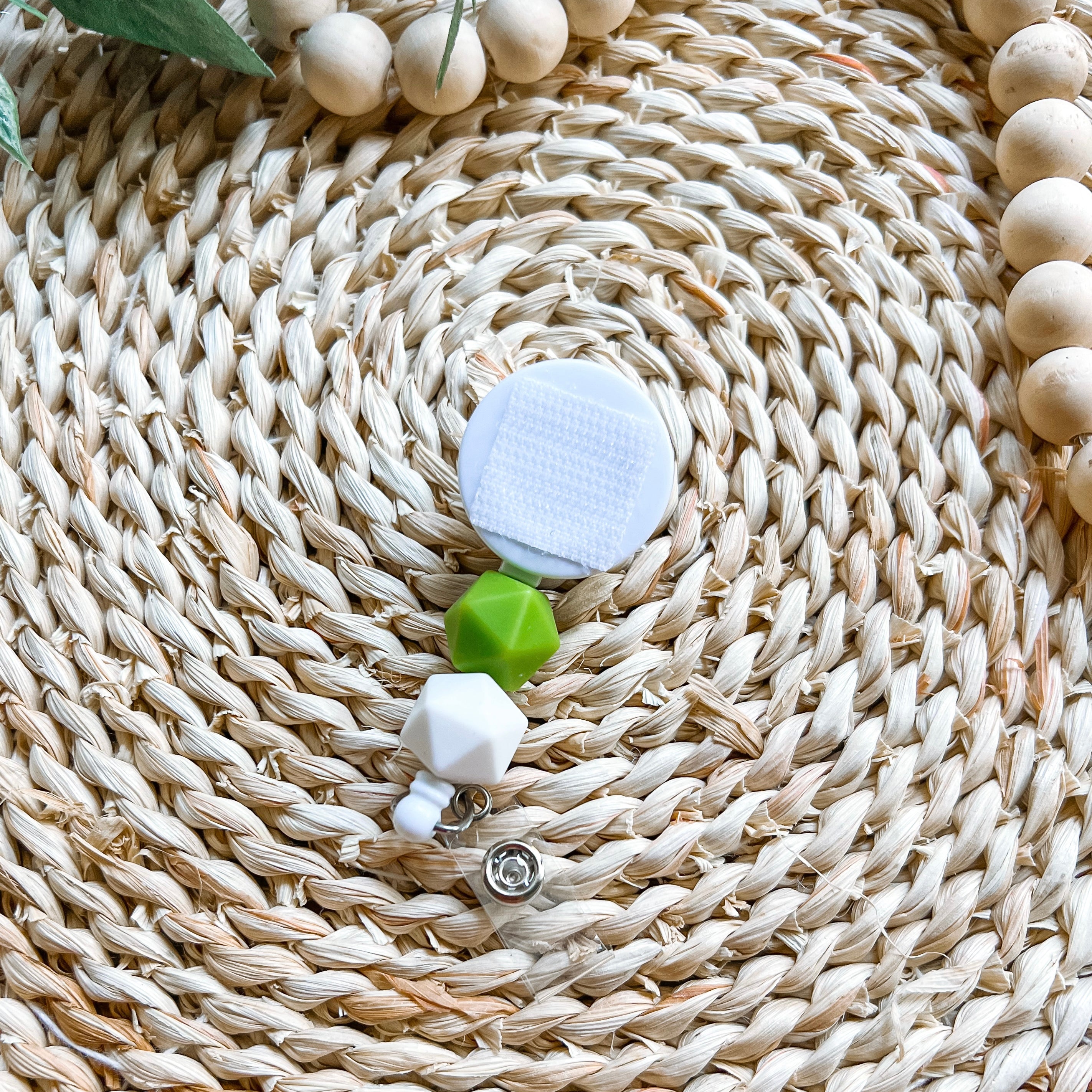 Green and White Interchangeable Badge Reel - | Happie Potato Image 2