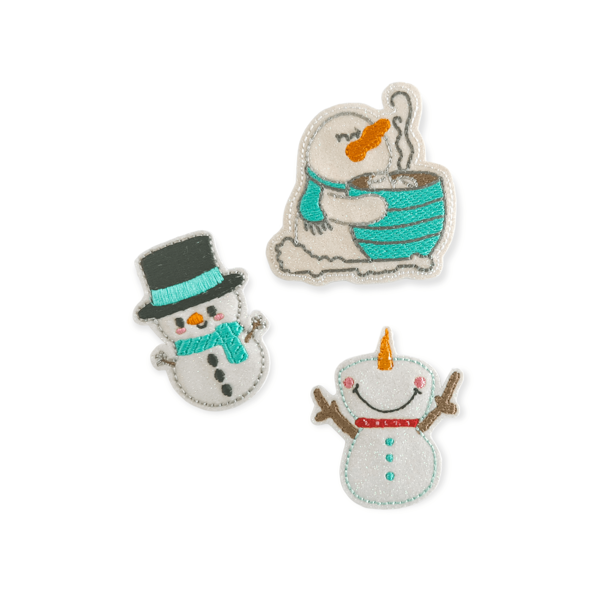 Vinyl Teal Snowman Badge Topper + Reel - | Happie Potato Image 1