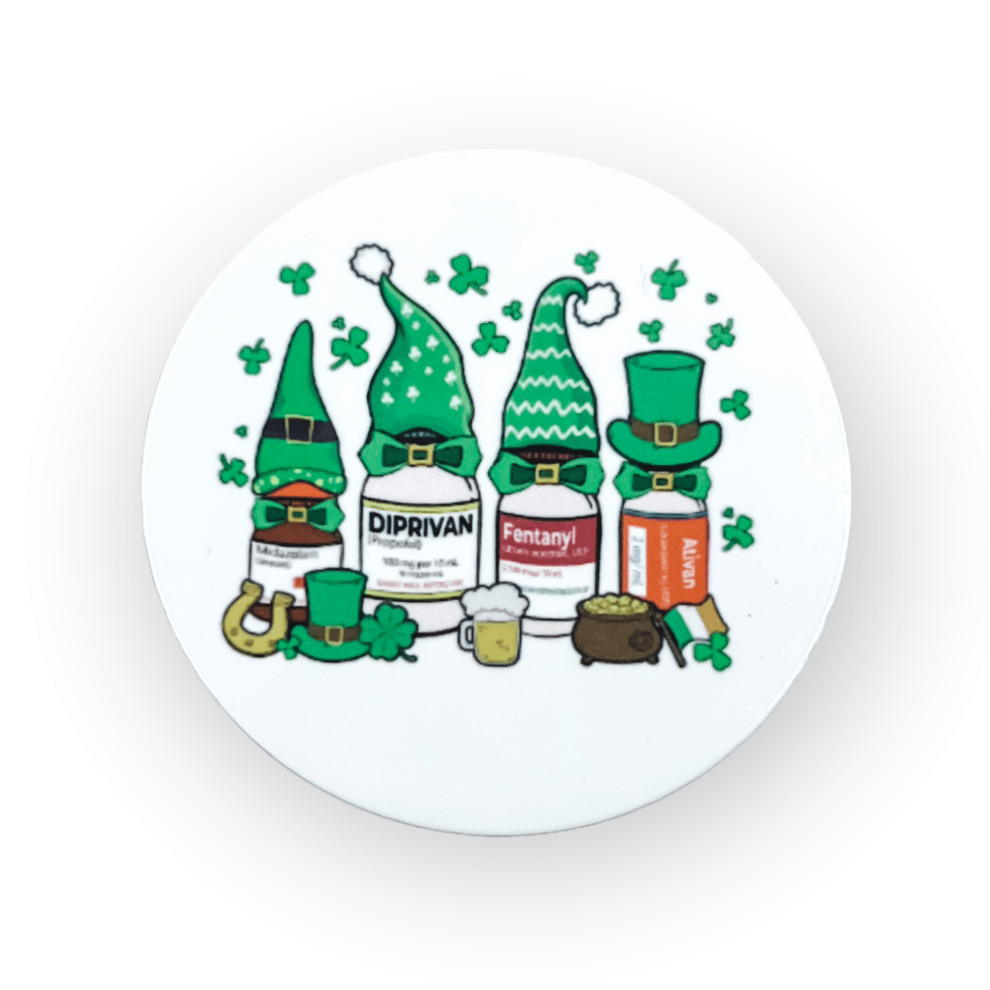 Acrylic St. Patrick's Day Nurse Badge Topper + Reel - | Happie Potato Image 1