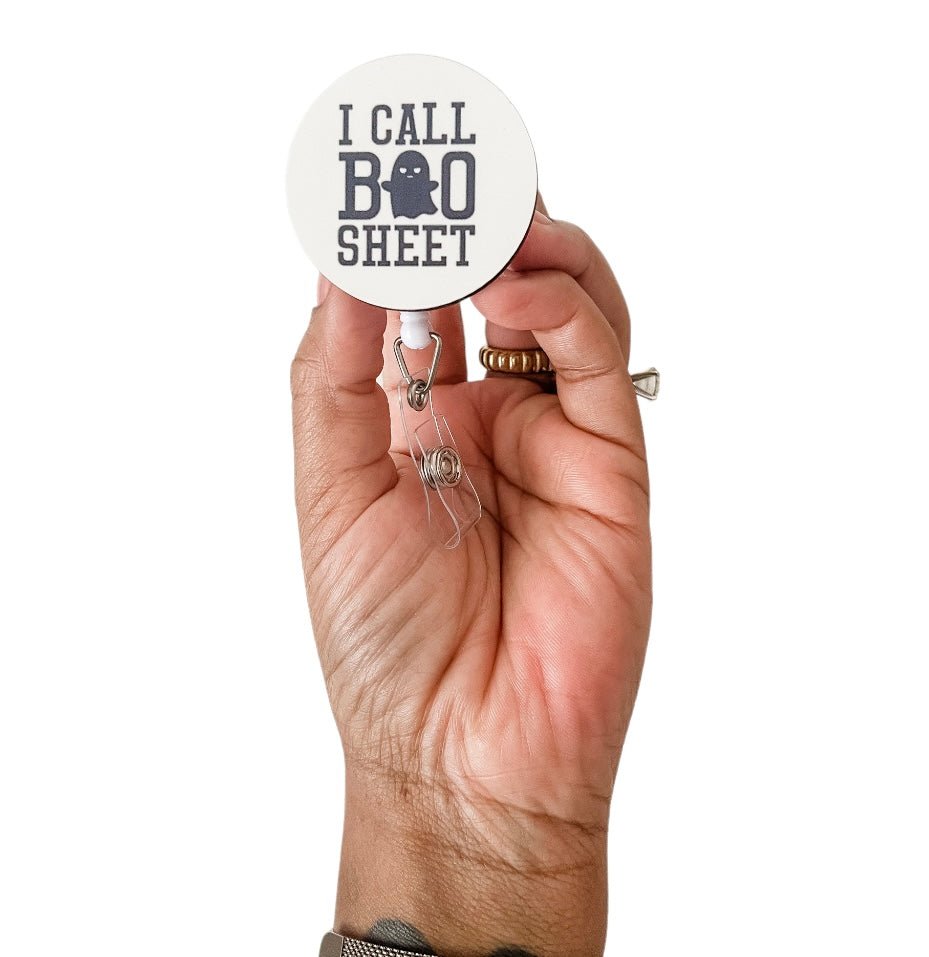 Acrylic I Call Boo Sheet Badge Topper + Reel - | Happie Potato Image 2