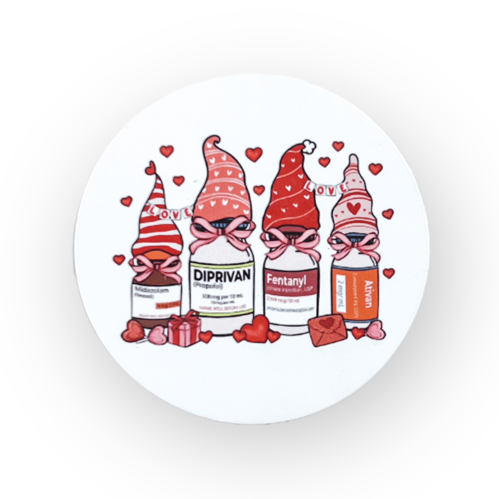 Acrylic Valentine Nurse Badge Topper + Reel - | Happie Potato Image 1