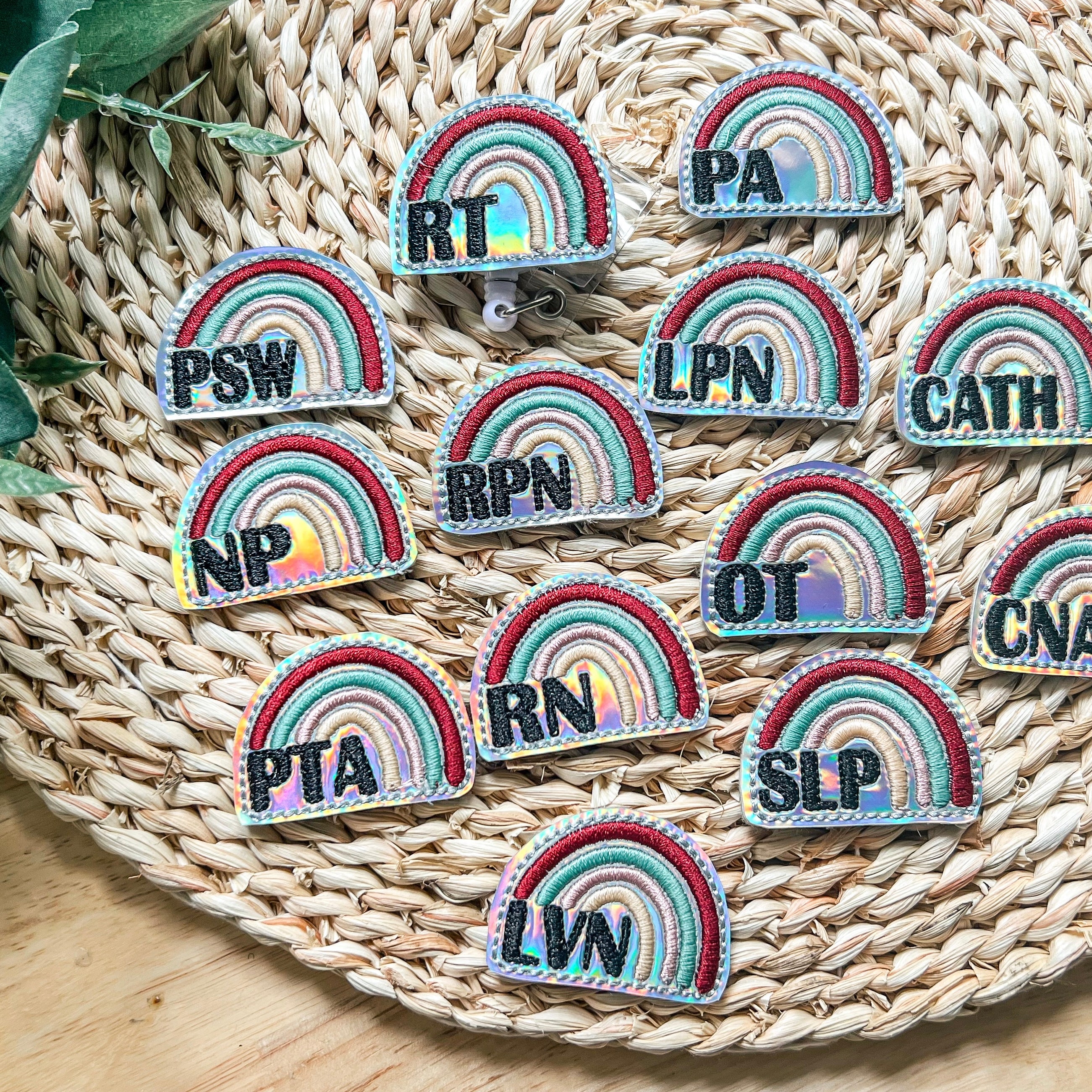 Vinyl Nurse Rainbow Badge Topper + Reel - | Happie Potato Image 2