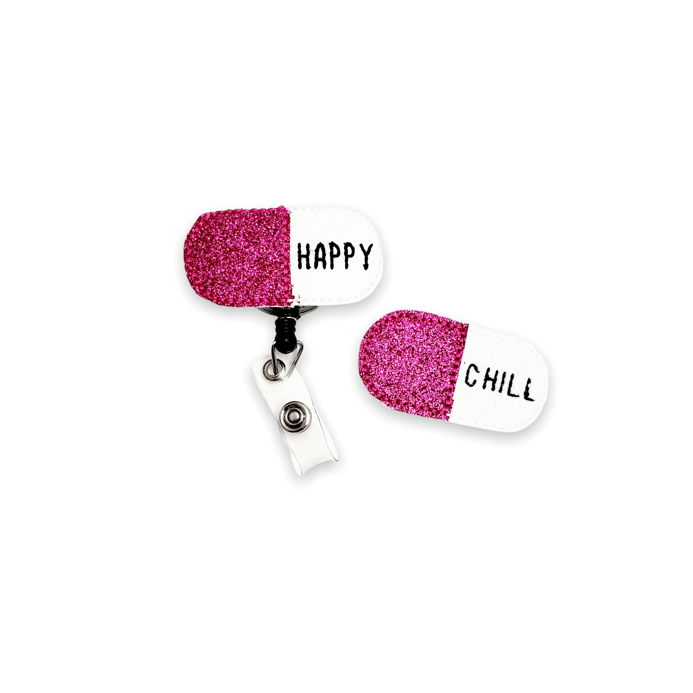 Vinyl β Chill Pill Happy Pill Bottle Badge Topper + Reel - | Happie Potato Image 1