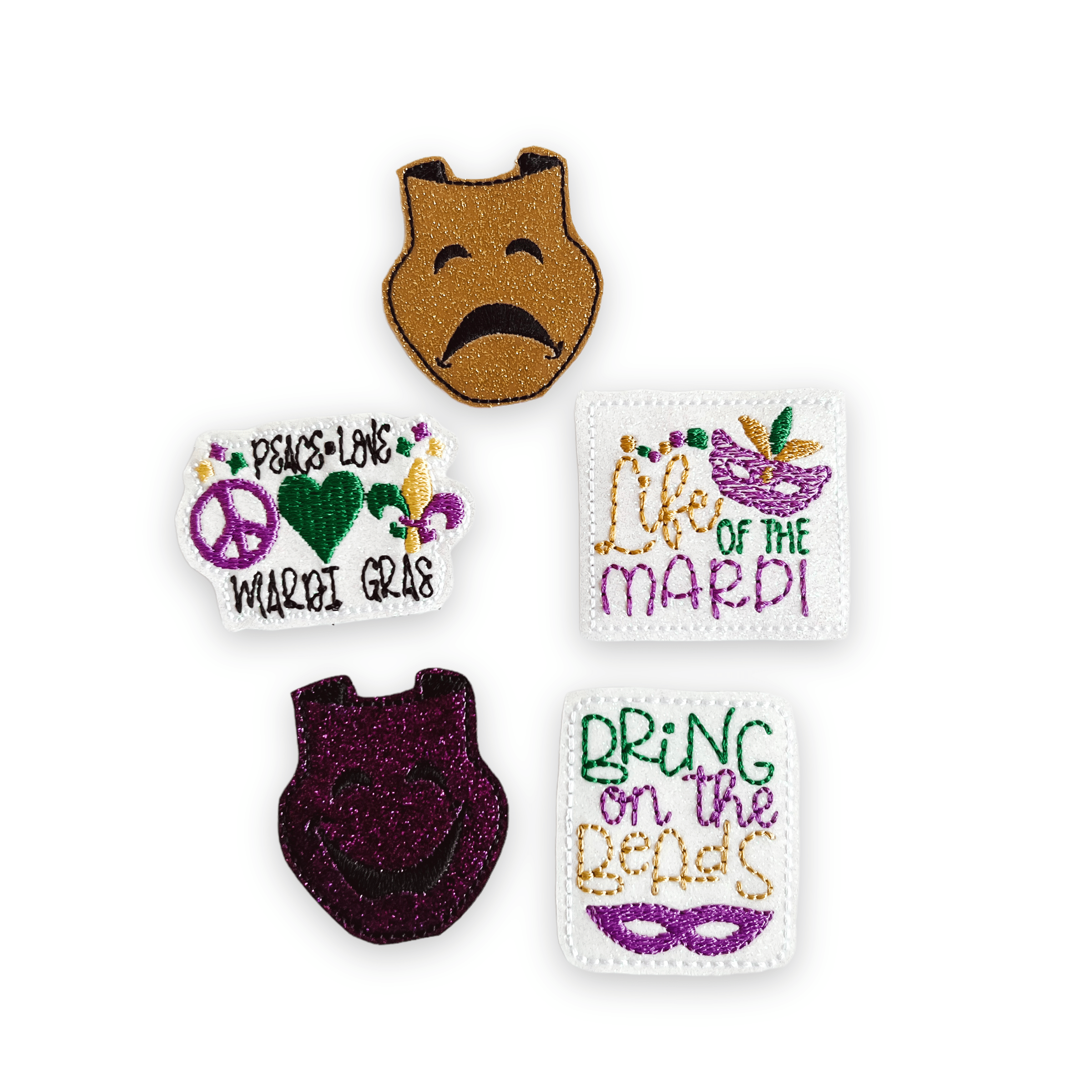 Vinyl Mardi Gras Badge Topper + Reel - | Happie Potato Image 1