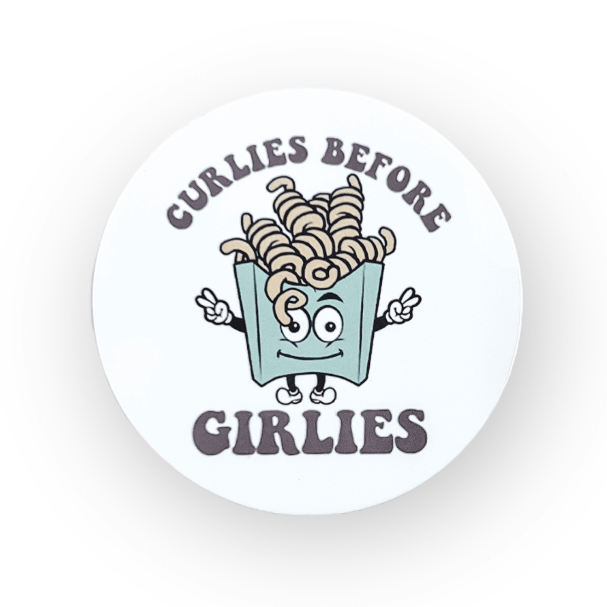 Acrylic Curlie's Before Girlies Badge Topper + Reel - | Happie Potato Image 1