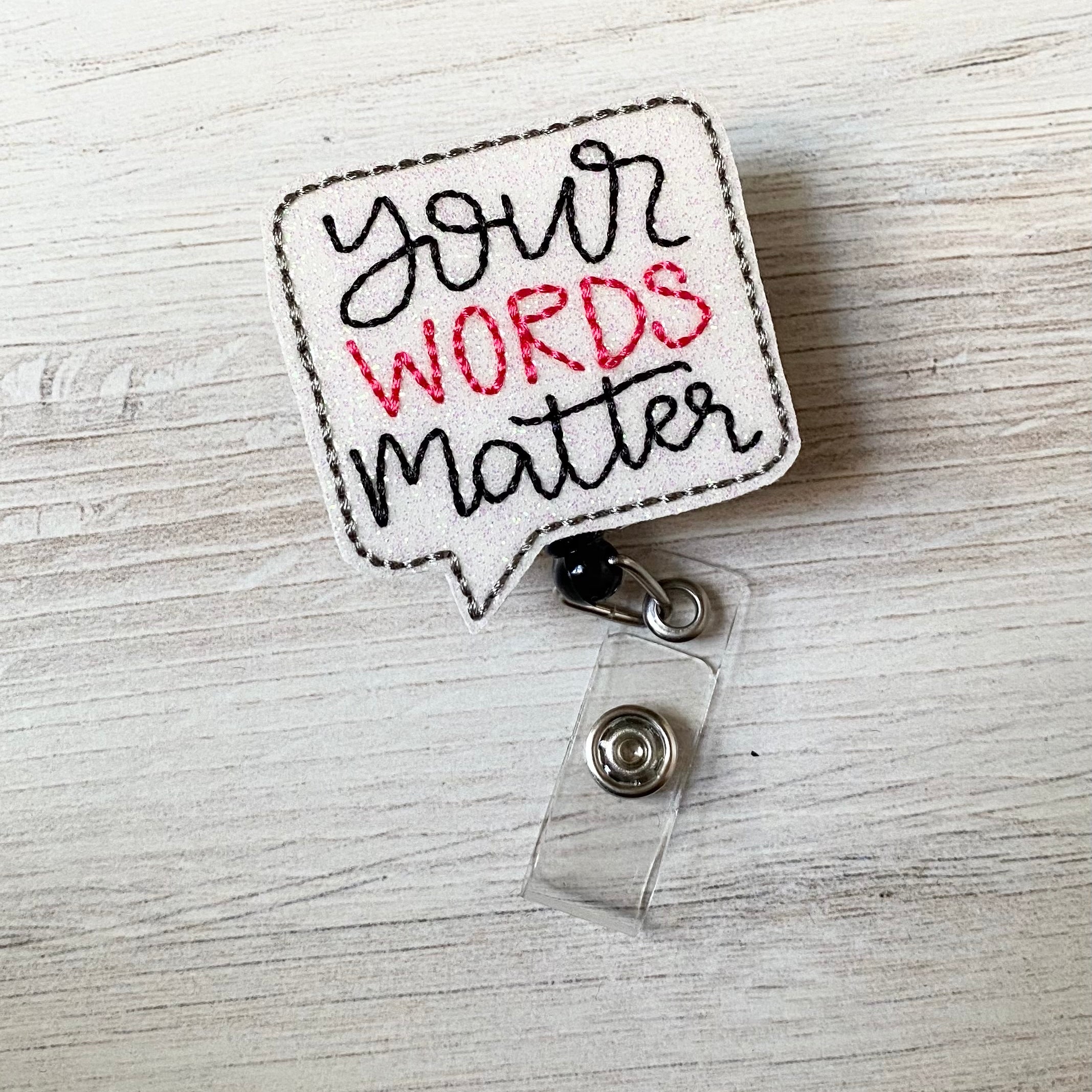 Vinyl Your Words Matter Badge Topper + Reel - | Happie Potato Image 5