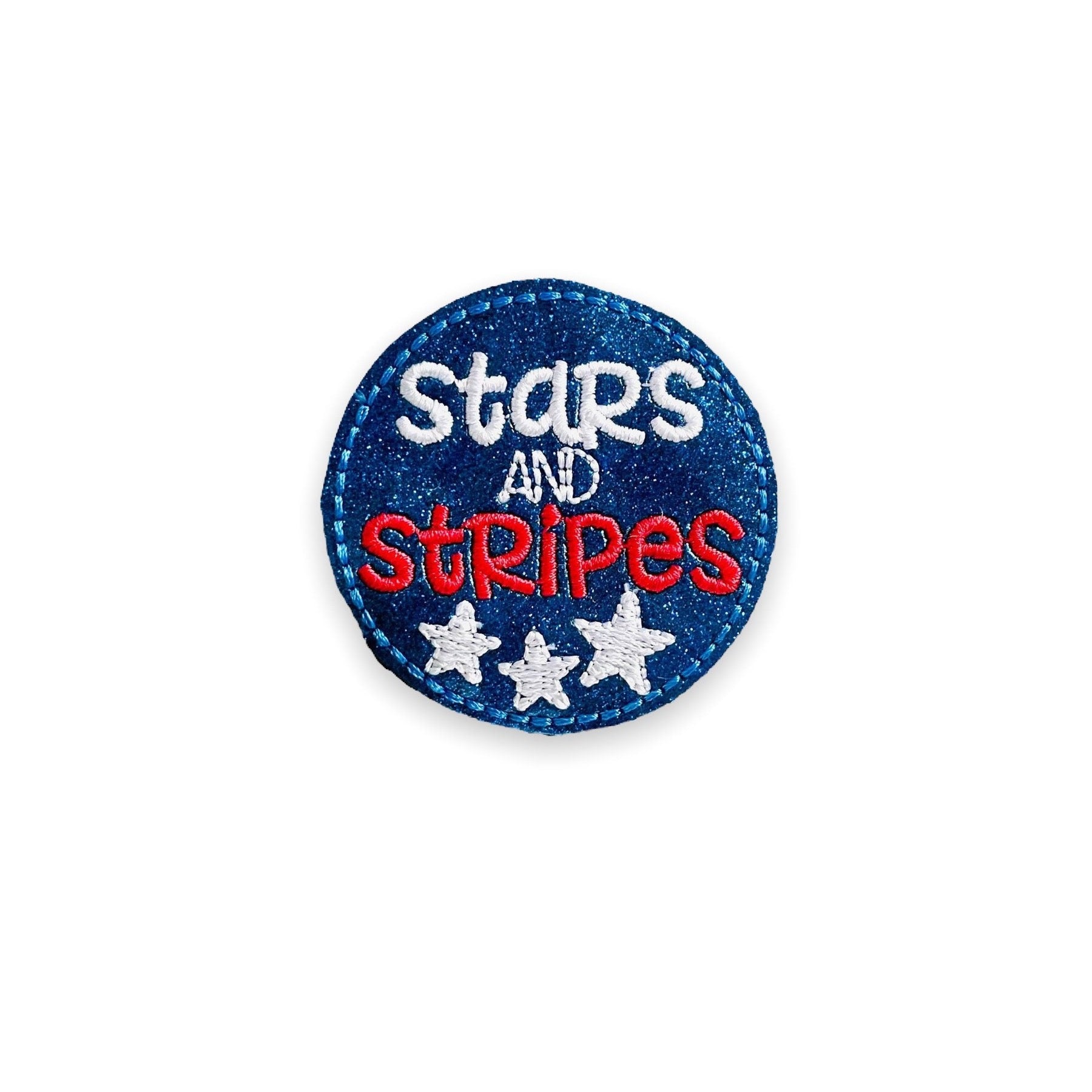 Vinyl Stars and Stripes Badge Topper + Reel - | Happie Potato Image 1
