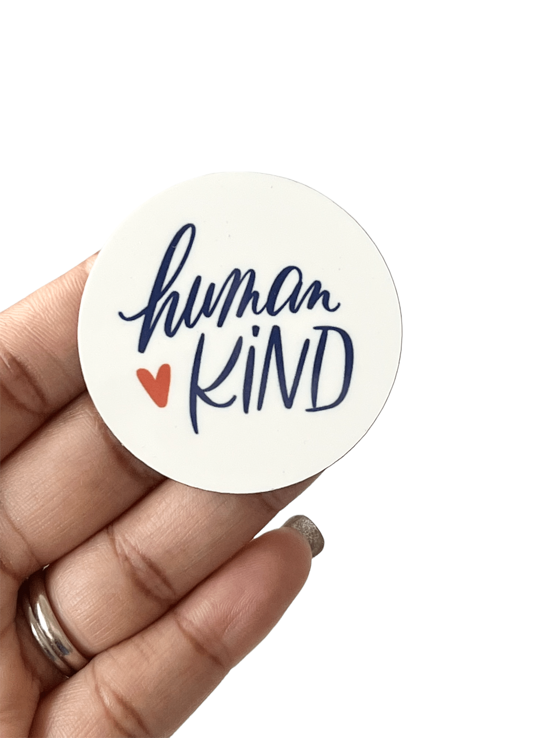 Acrylic Human Kind Badge Topper + Reel - | Happie Potato Image 1