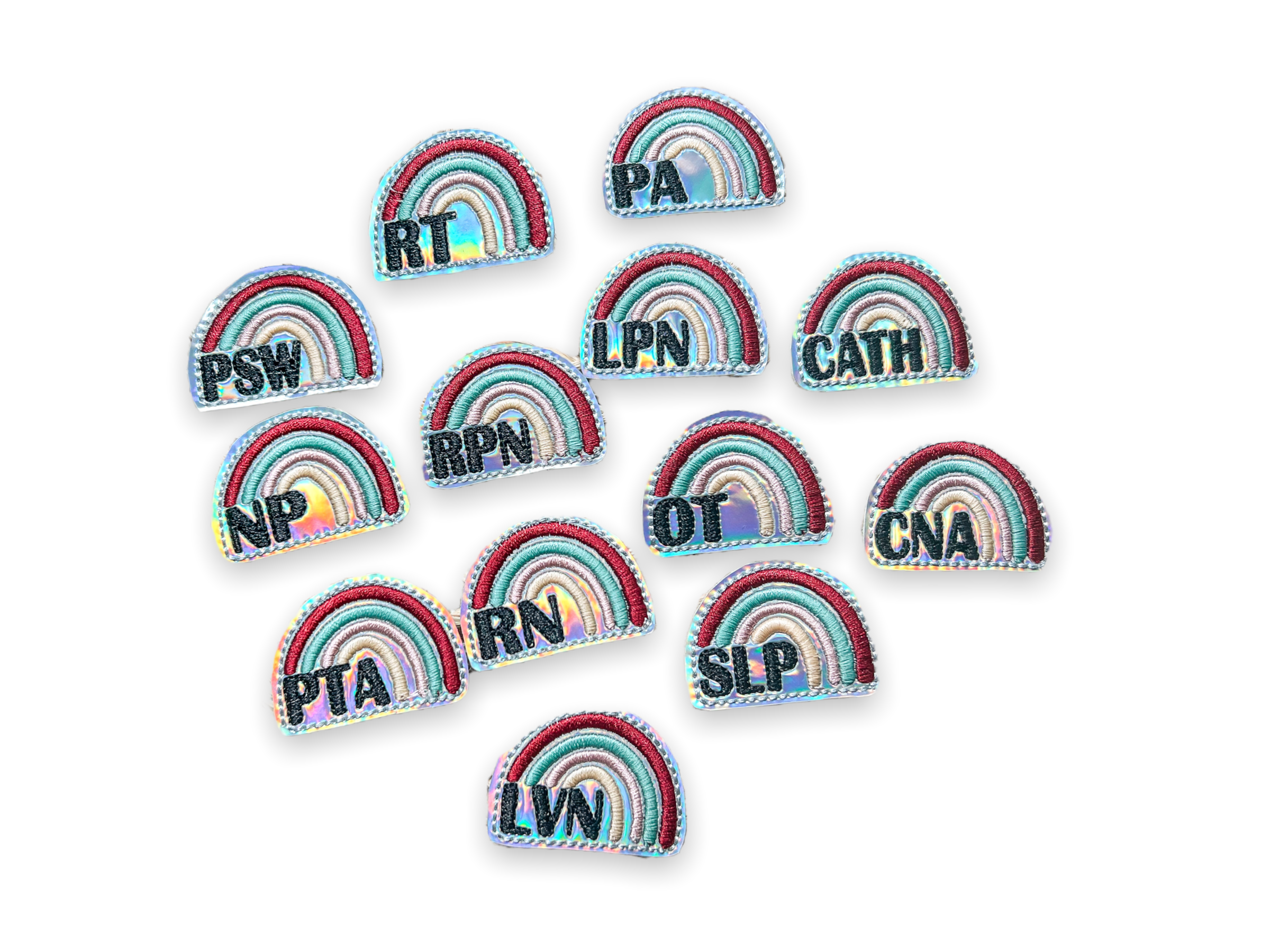 Vinyl Nurse Rainbow Badge Topper + Reel - | Happie Potato Image 1