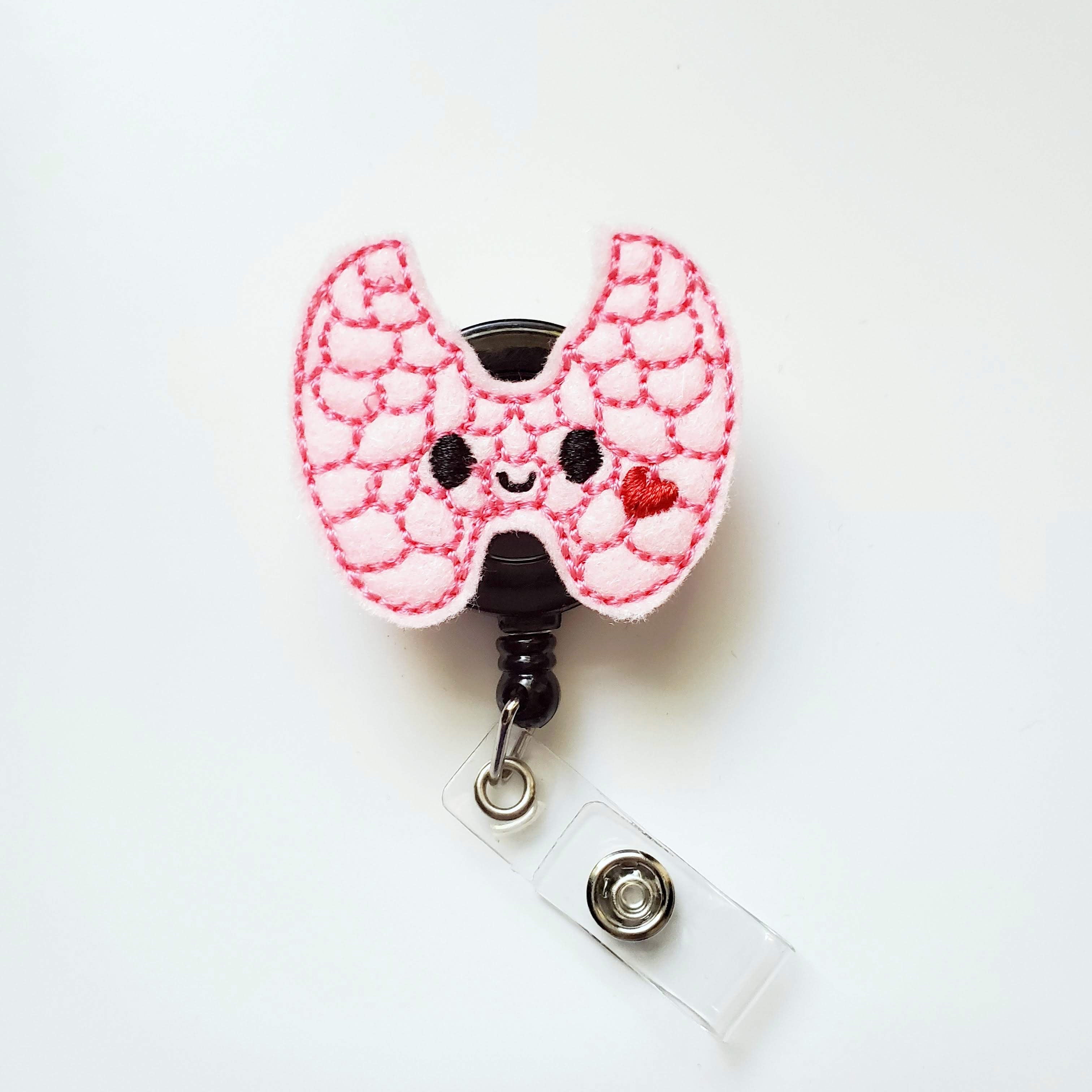 Felt Thyroid Badge Topper + Reel - | Happie Potato Image 1