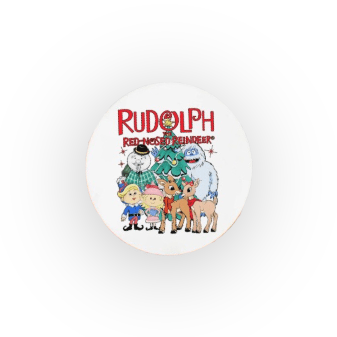 Acrylic Rudolph and Friends Badge Topper + Reel - | Happie Potato Image 1