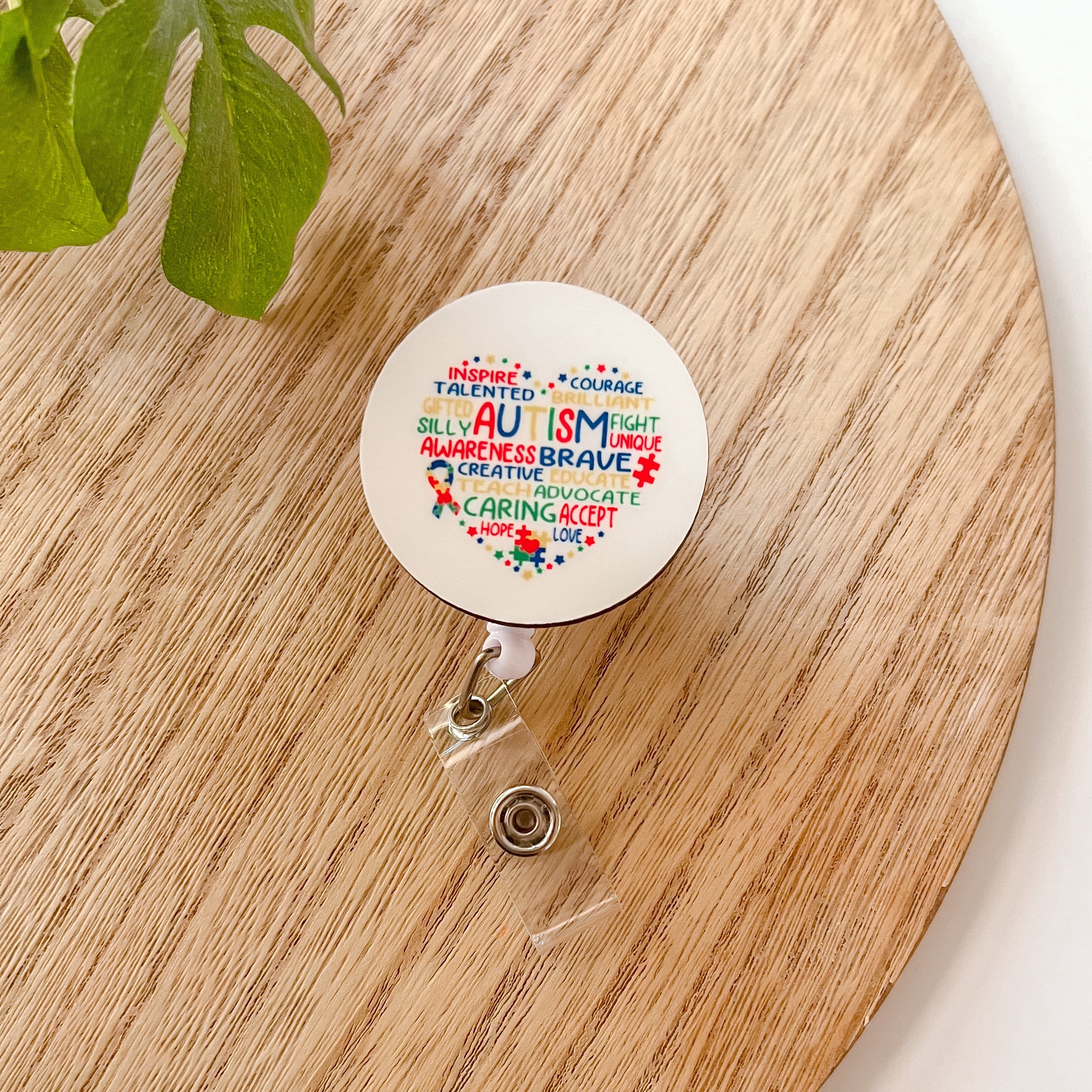 Acrylic Autism Badge Topper + Reel - | Happie Potato Image 3