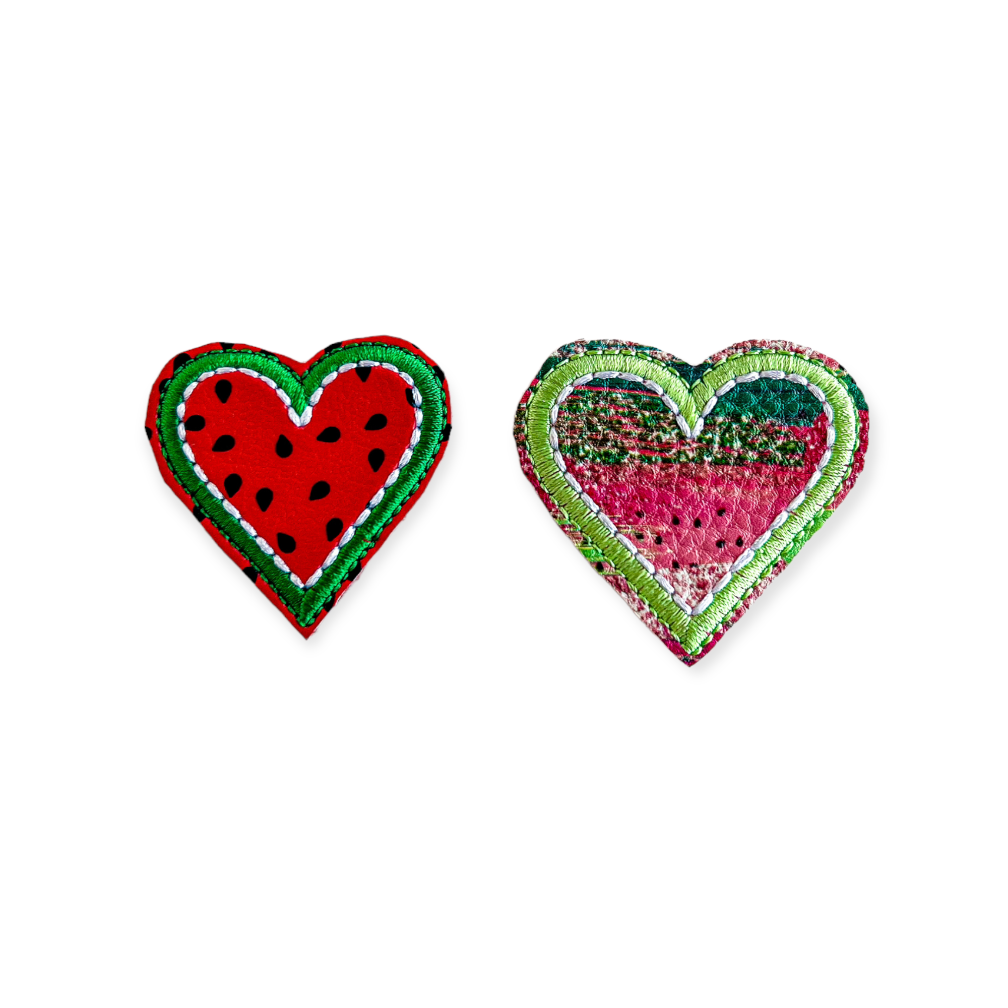 Vinyl Watermelon Hearts Badge Topper + Reel - | Happie Potato Image 1
