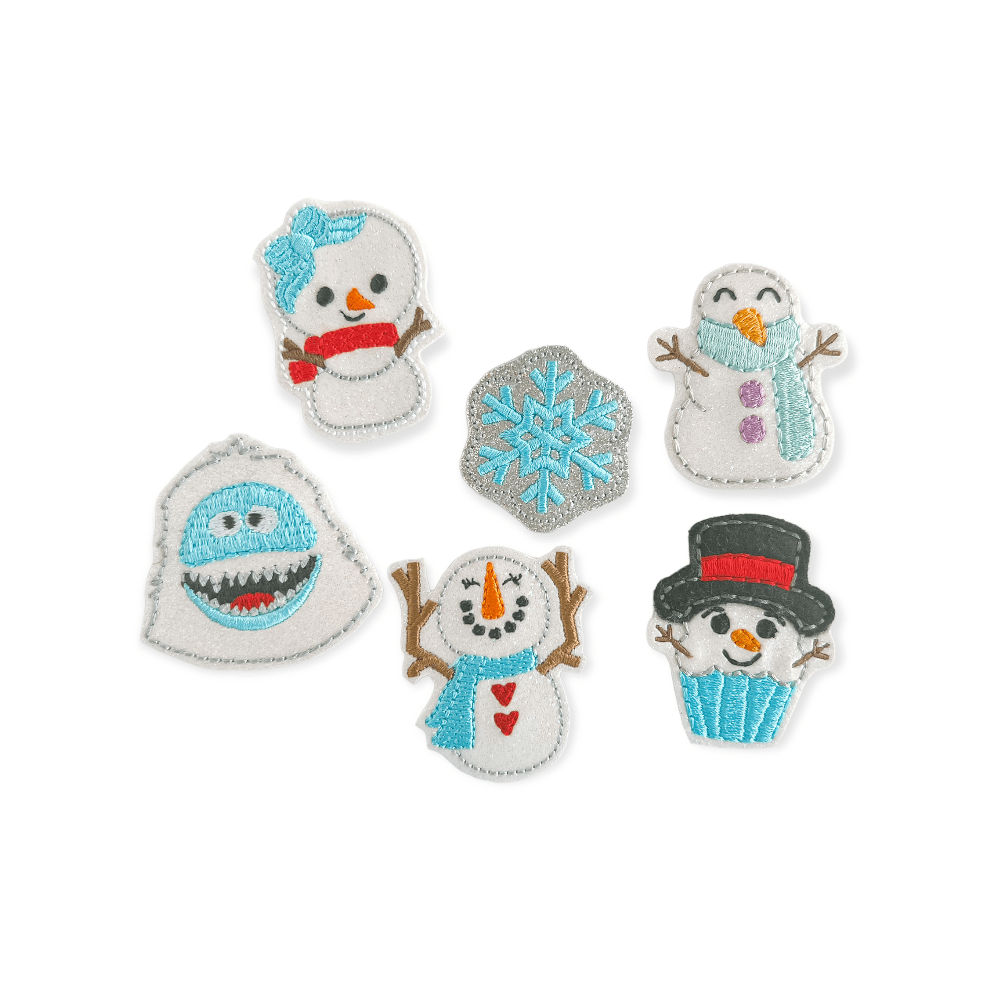 Vinyl Blue Snowman Badge Topper + Reel - | Happie Potato Image 1