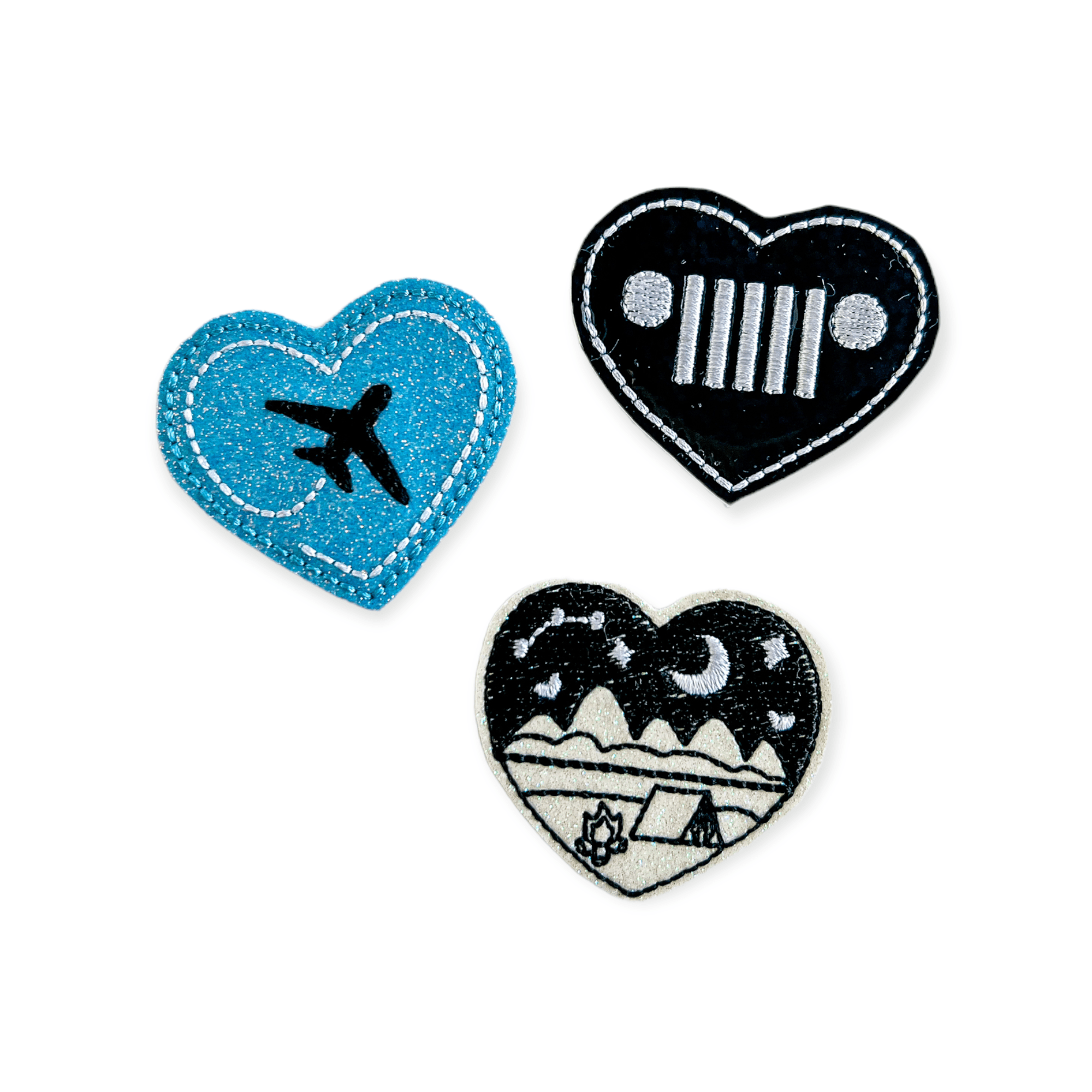 Vinyl Airplane Heart Jeep Heart Badge Topper + Reel - | Happie Potato Image 1