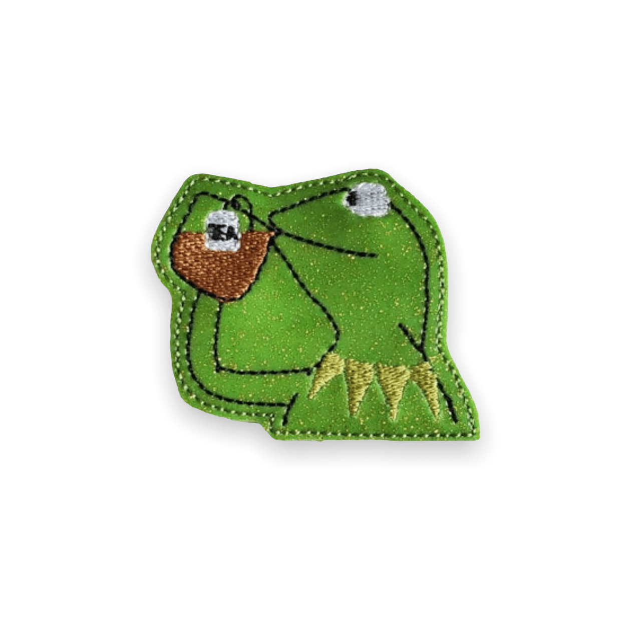 Vinyl Kermit the Frog Tea Badge Topper + Reel - | Happie Potato Image 1