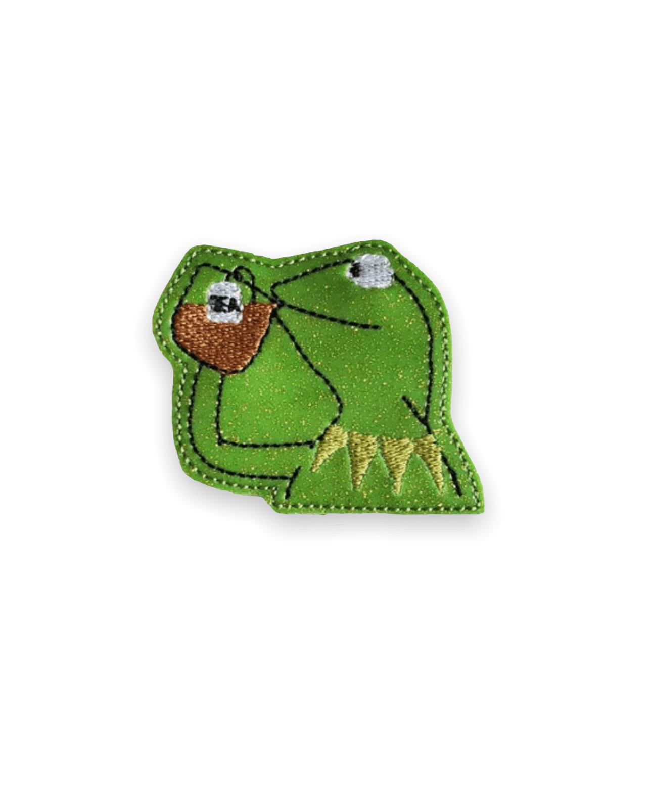 Vinyl Kermit the Frog Tea Badge Topper + Reel - | Happie Potato Image 1
