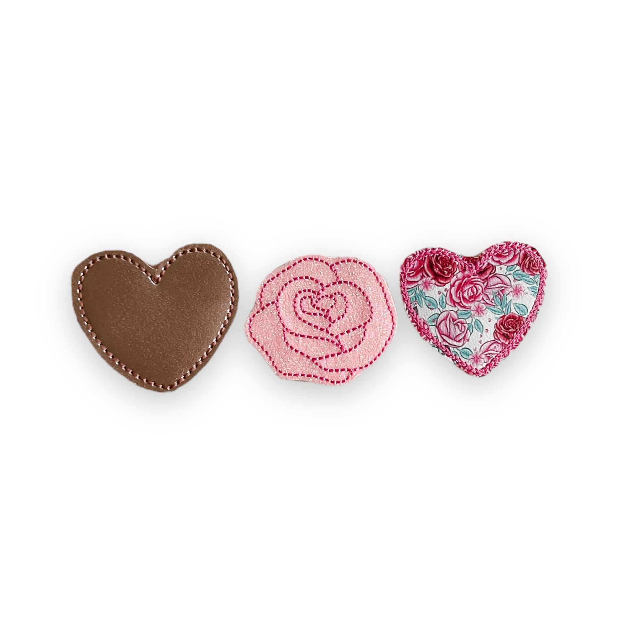 Vinyl Valentine Floral Badge Topper + Reel - | Happie Potato Image 1