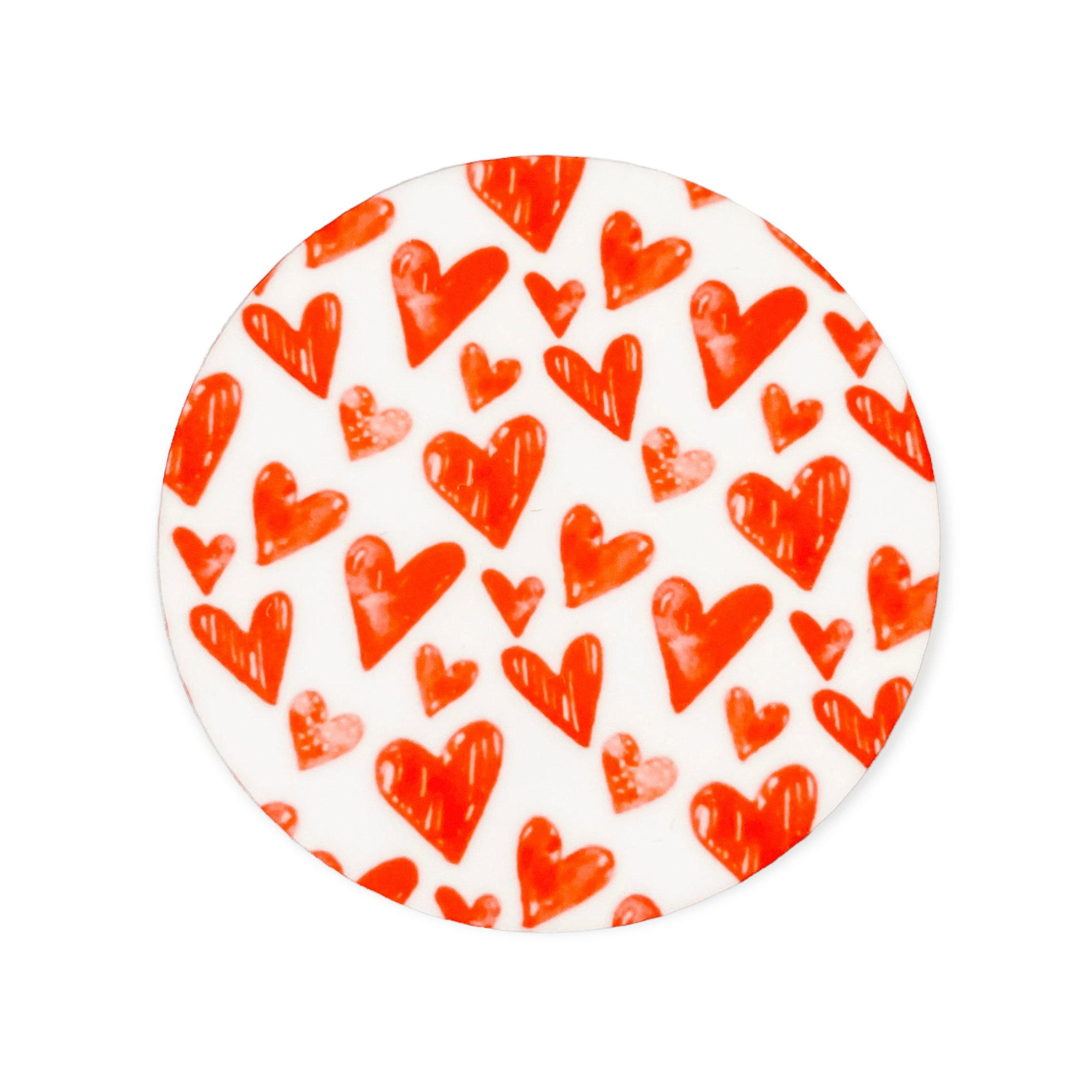 Acrylic Scribble Hearts Badge Topper + Reel - | Happie Potato Image 1