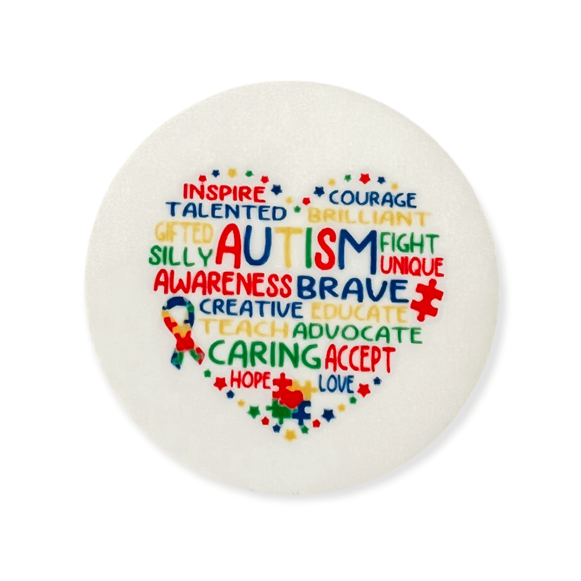 Acrylic Autism Badge Topper + Reel - | Happie Potato Image 2
