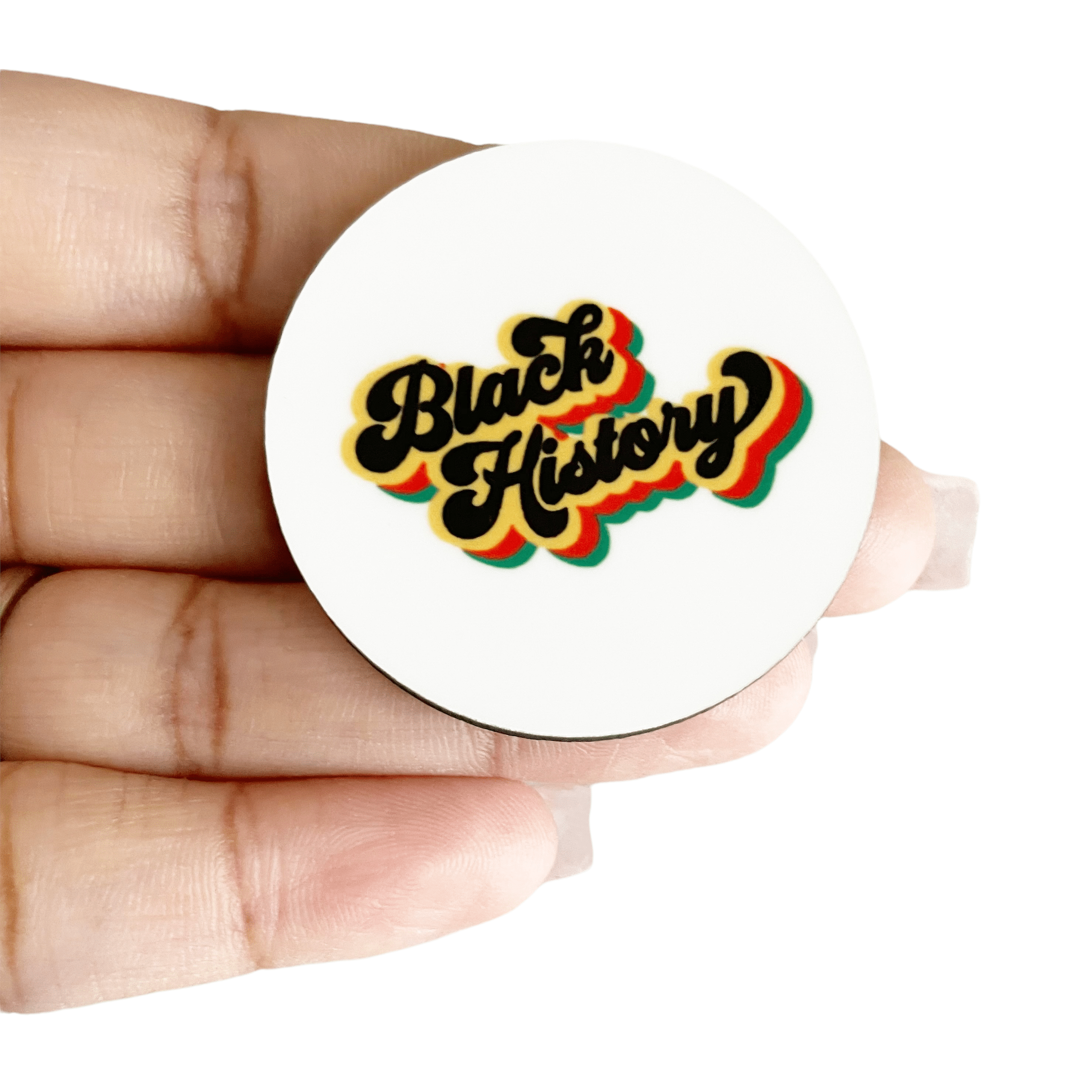 Acrylic Black History Badge Topper + Reel - | Happie Potato Image 1