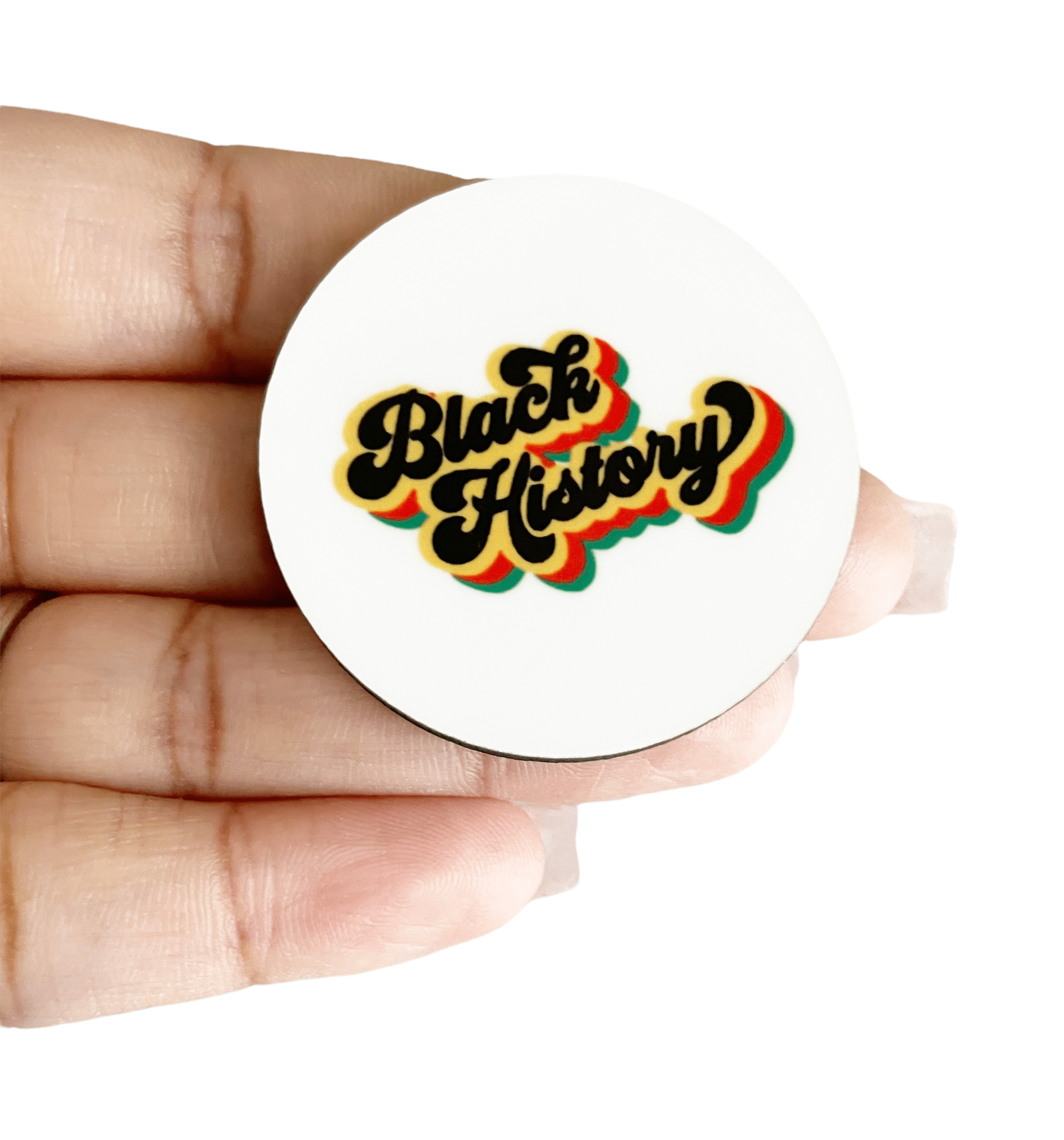 Acrylic Black History Badge Topper + Reel - | Happie Potato Image 1