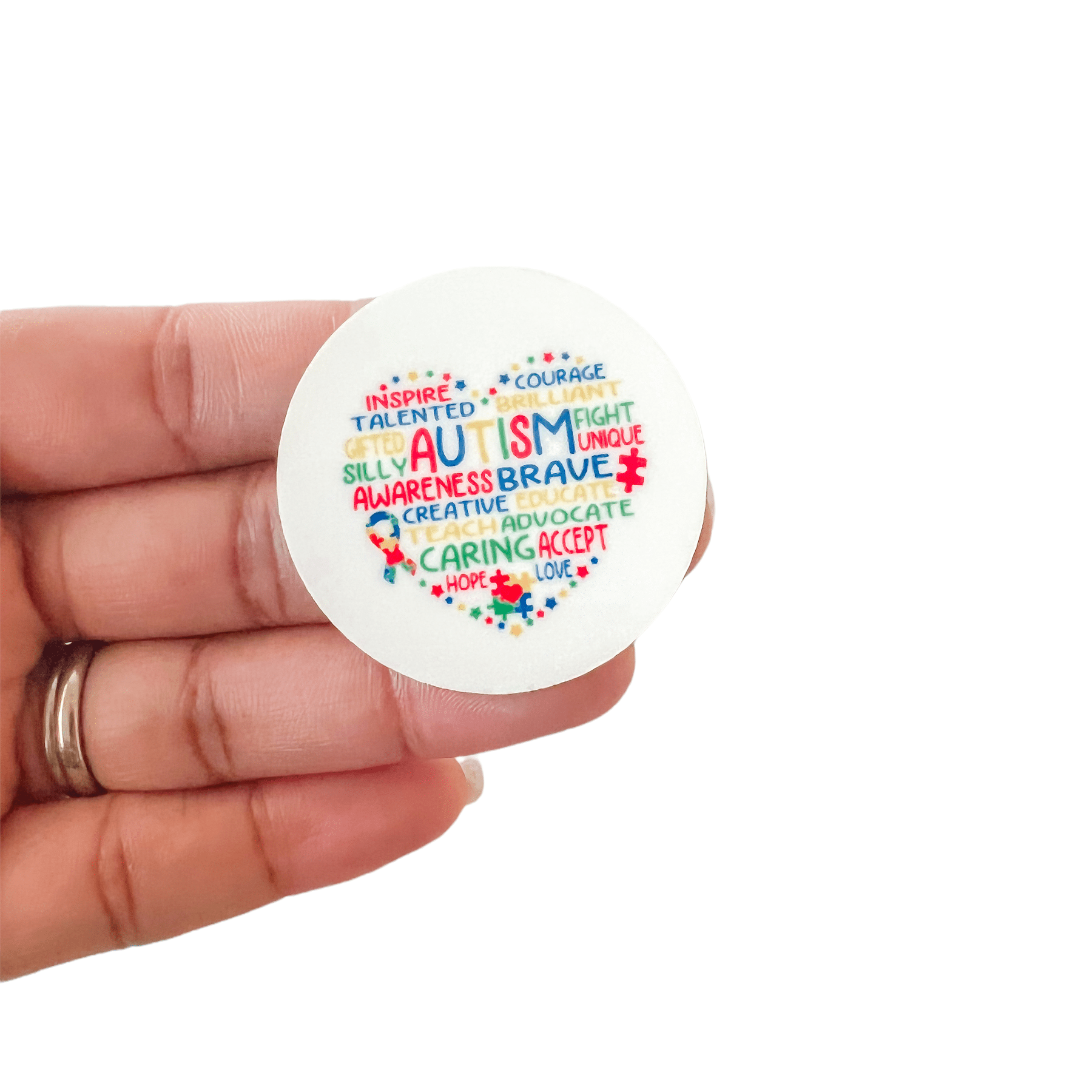 Acrylic Autism Badge Topper + Reel - | Happie Potato Image 1