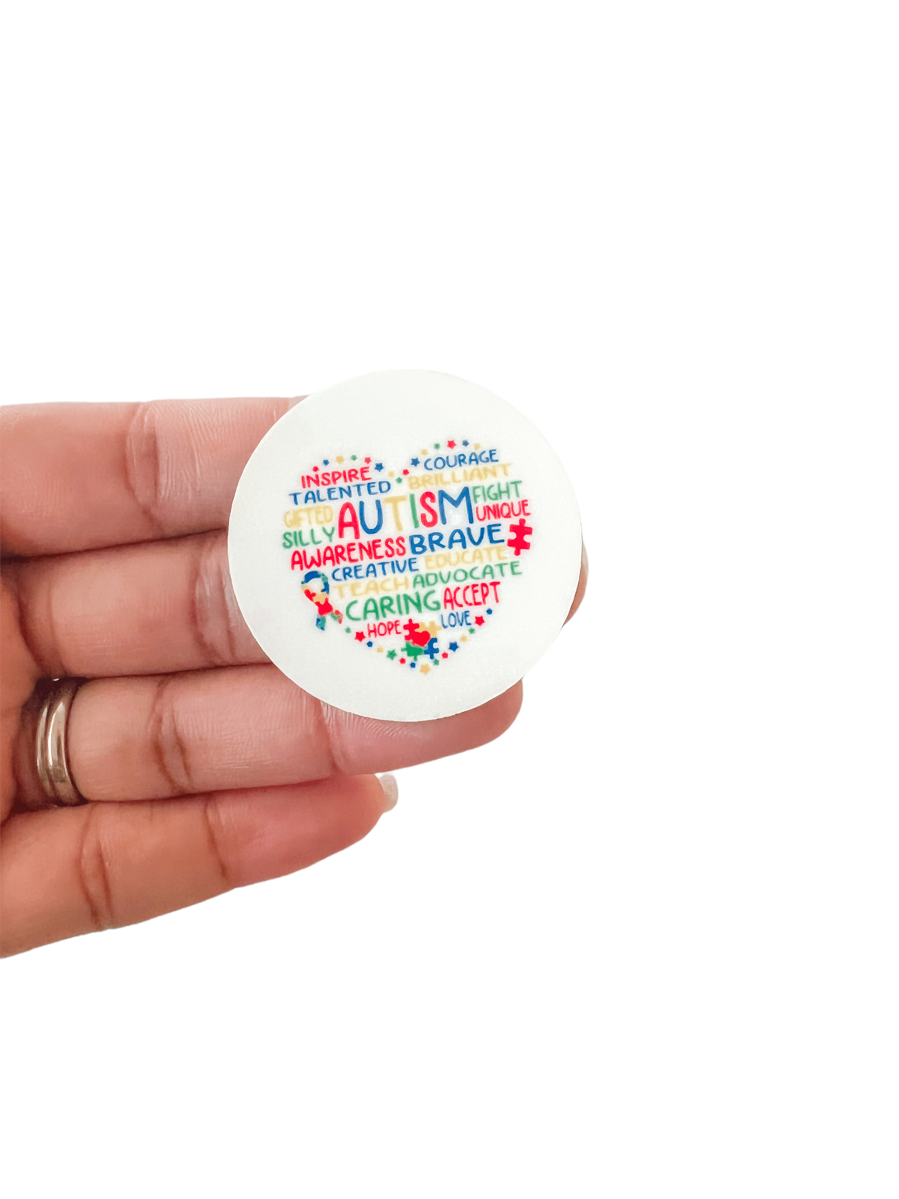 Acrylic Autism Badge Topper + Reel - | Happie Potato Image 1