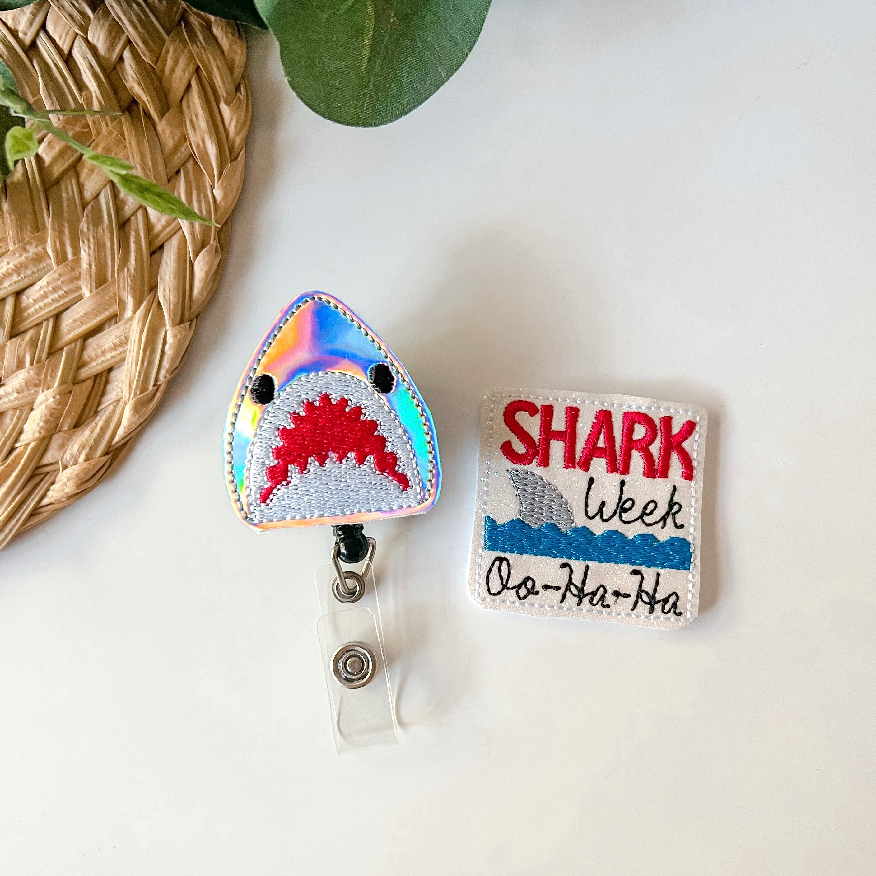 Shark Week Shark Face Badge Topper + Reel - | Happie Potato Image 2