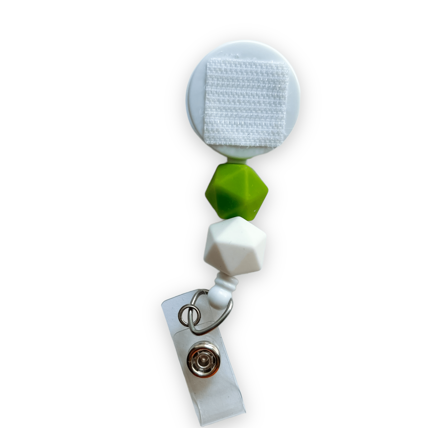 Green and White Interchangeable Badge Reel - | Happie Potato Image 1