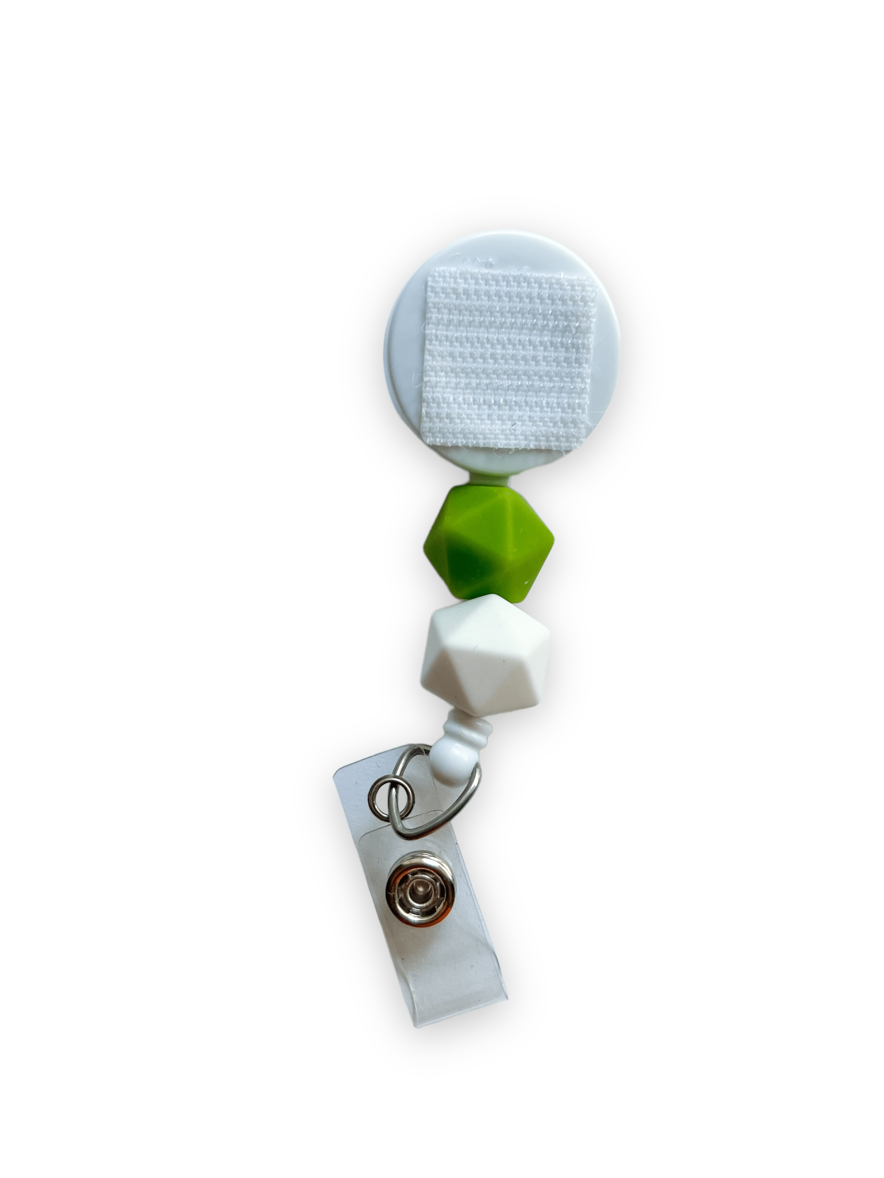 Green and White Interchangeable Badge Reel - | Happie Potato Image 1