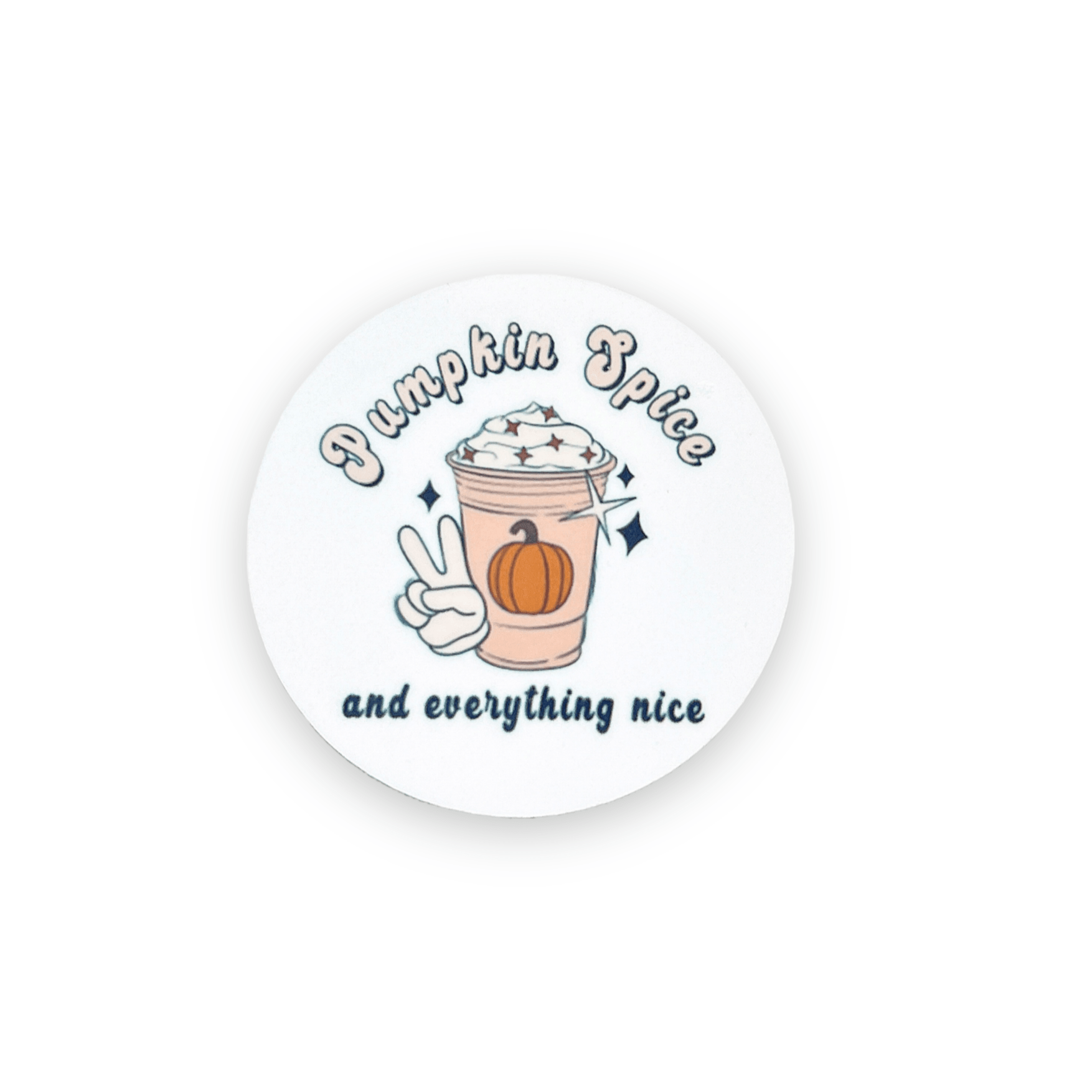 Acrylic Pumpkin Spice and Everything Nice Badge Topper + Reel - | Happie Potato Image 1