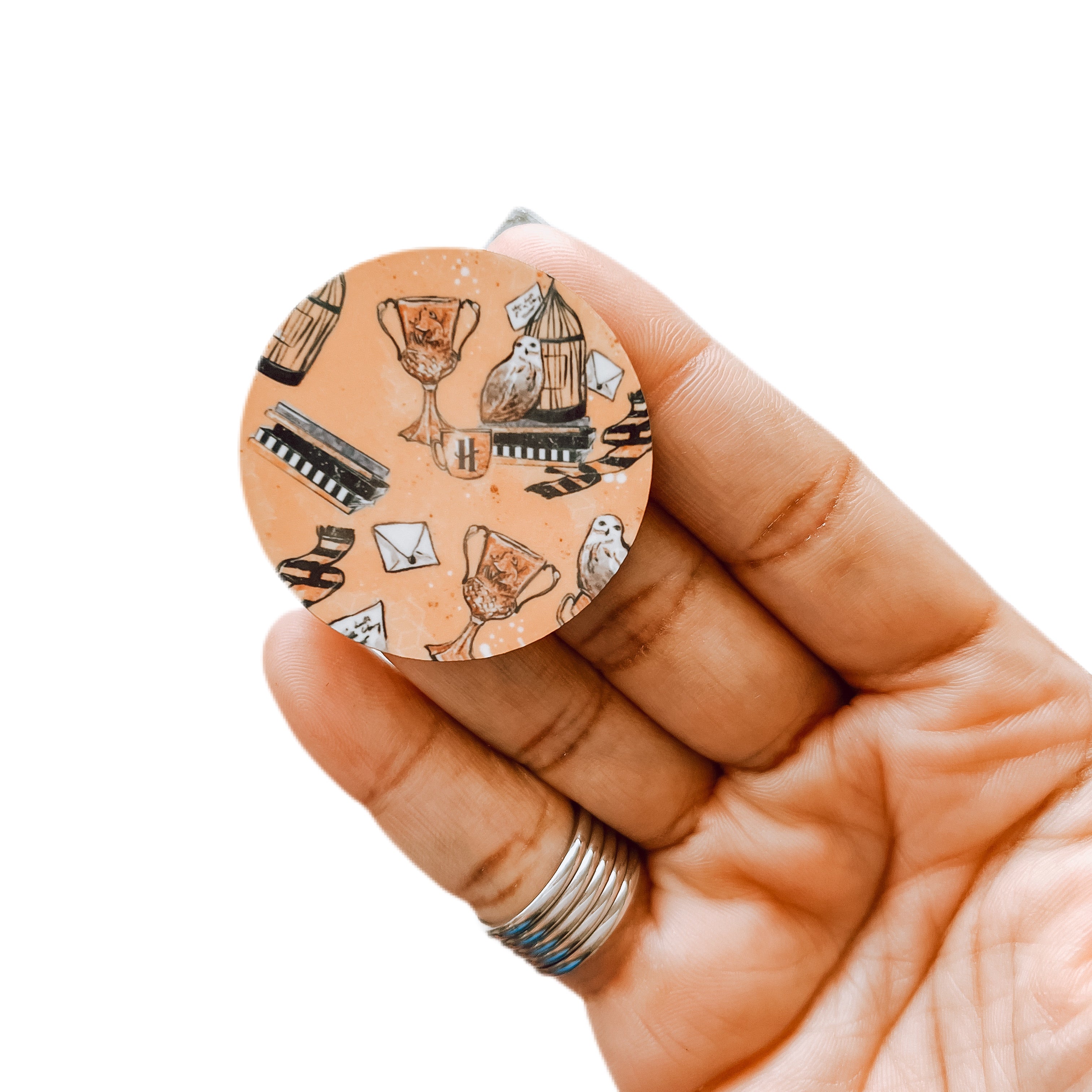 Acrylic Hufflepuff House Badge Topper + Reel - | Happie Potato Image 1