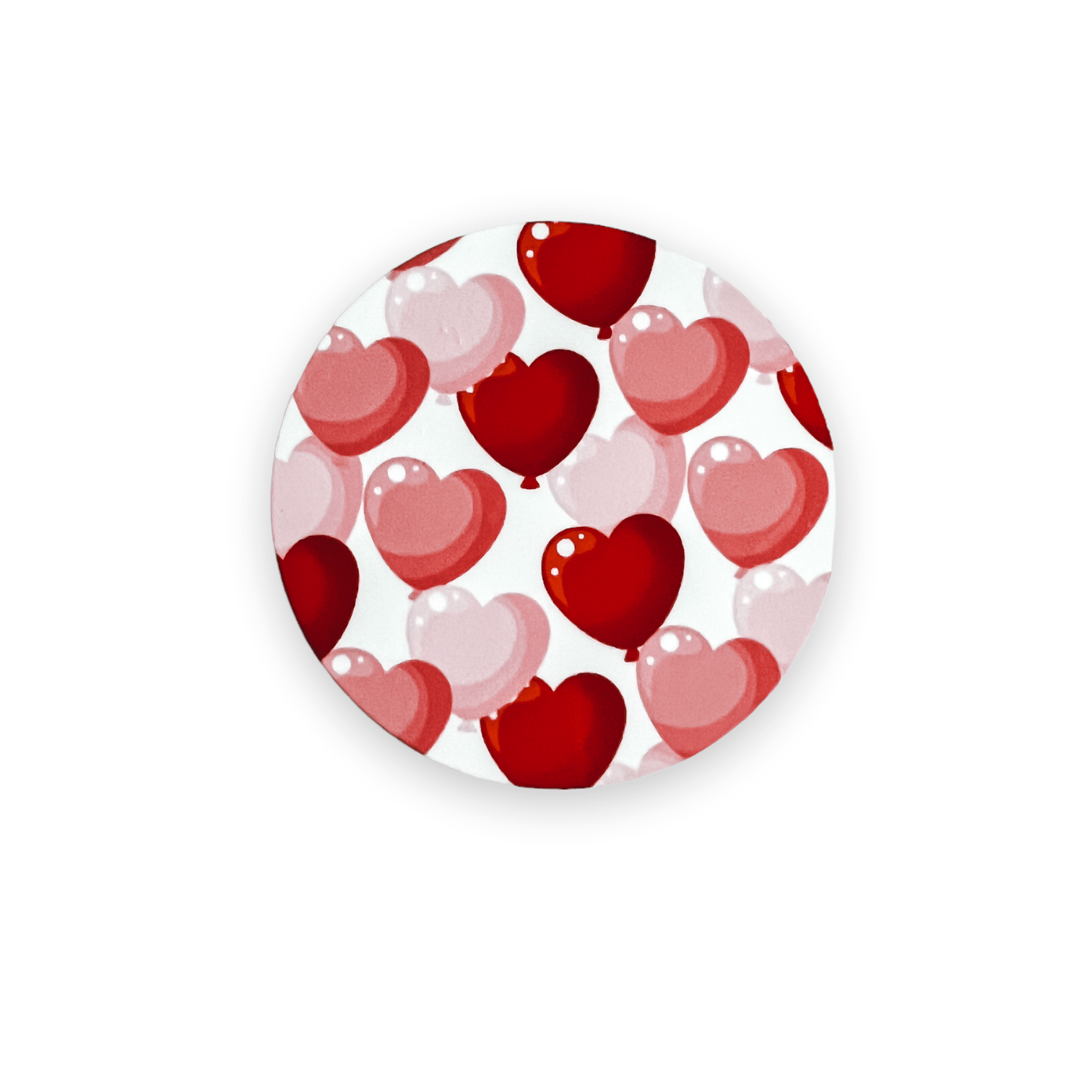 Acrylic Balloon Hearts Badge Topper + Reel - | Happie Potato Image 1