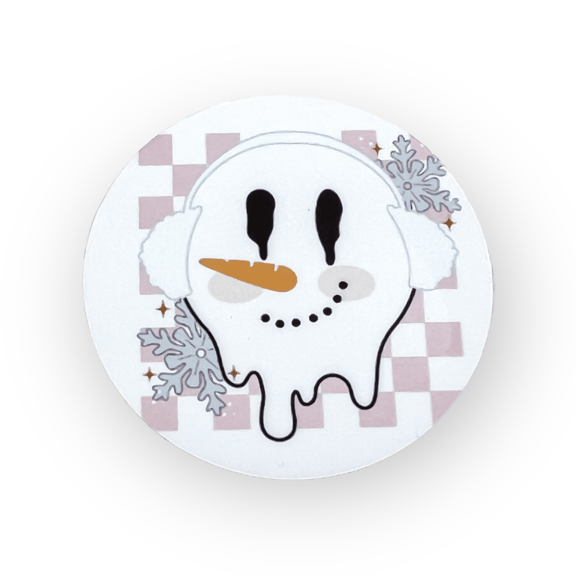 Acrylic Snowgirl Badge Topper + Reel - | Happie Potato Image 1