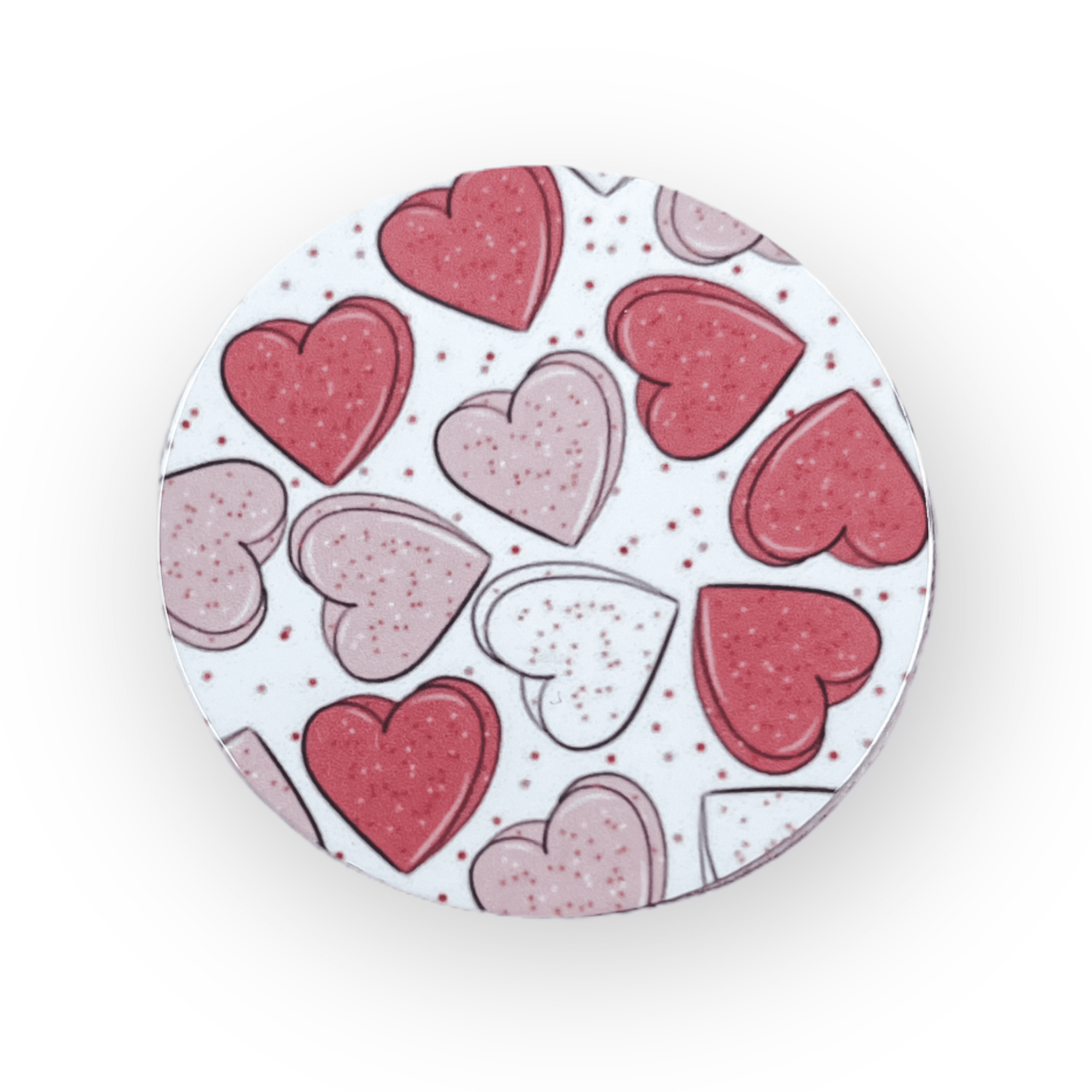 Acrylic Cookie Hearts Badge Topper + Reel - | Happie Potato Image 1