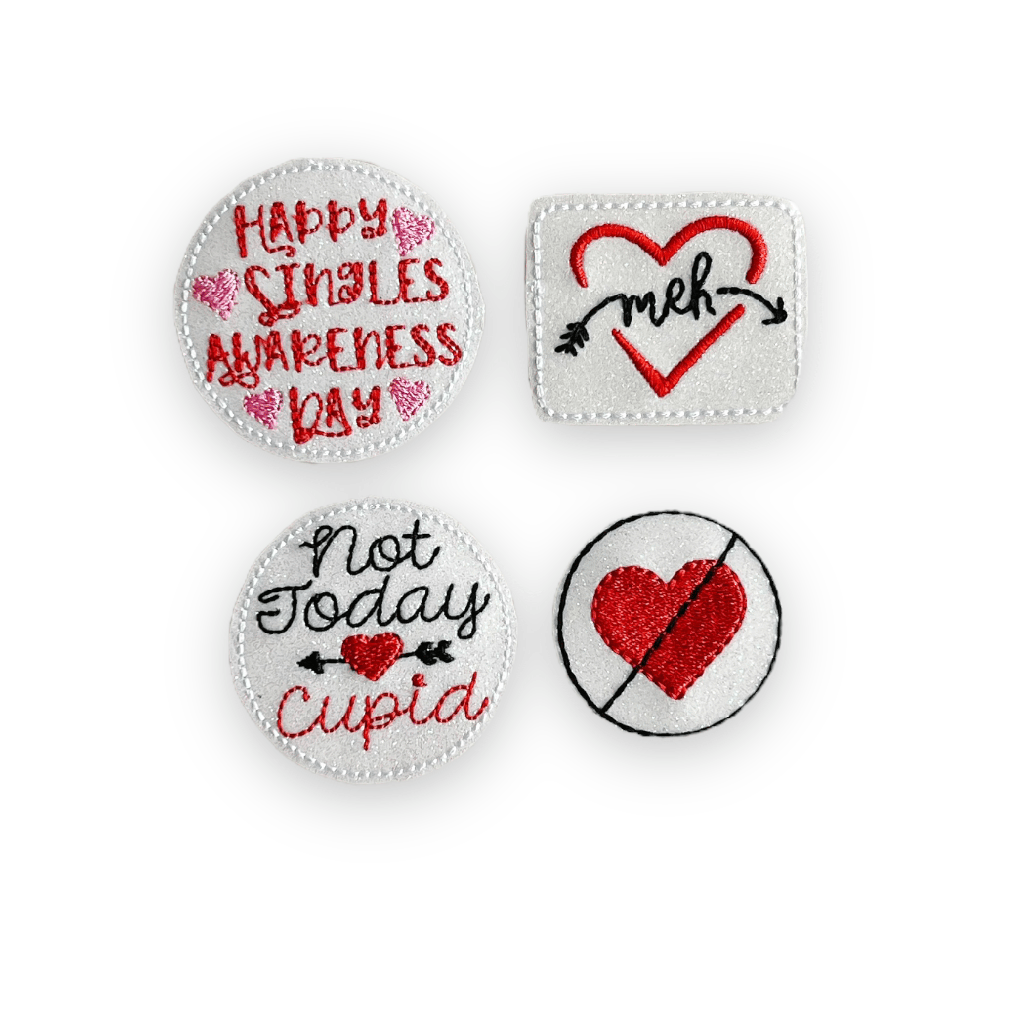Vinyl Anti Valentine Badge Topper + Reel - | Happie Potato Image 1