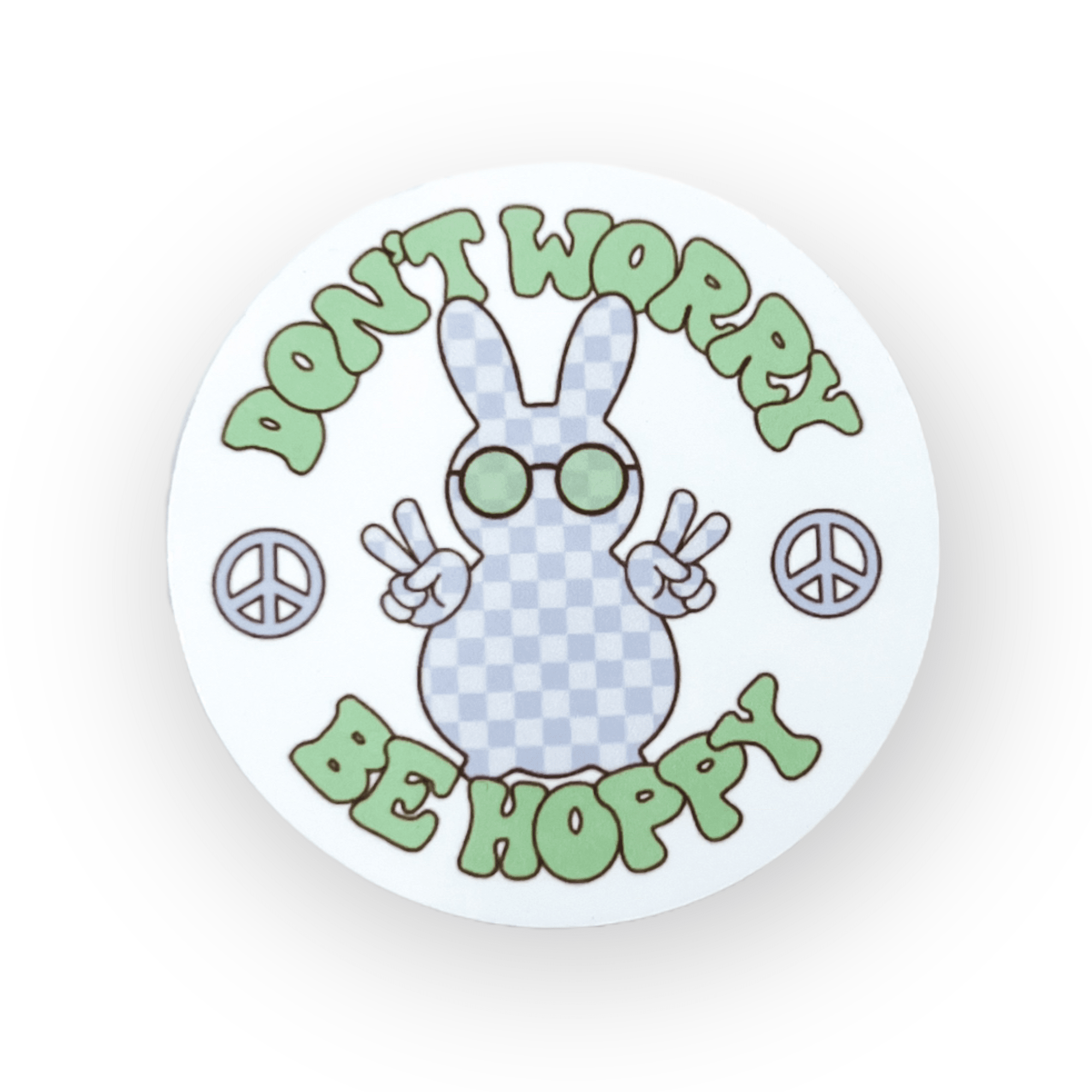 Acrylic Don't Worry Be Hoppy Badge Topper + Reel - | Happie Potato Image 1