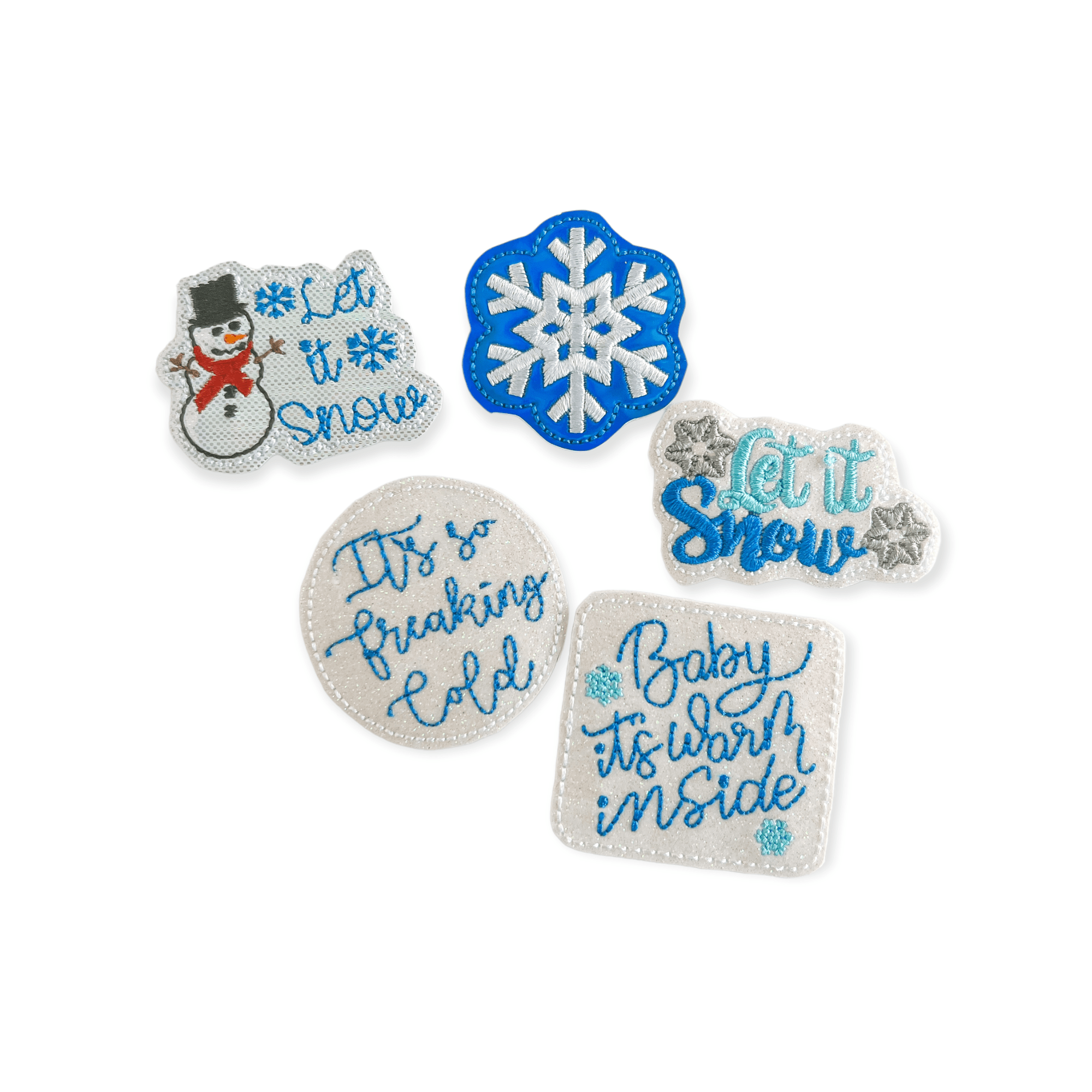 Vinyl Let It Snow Snowman Badge Topper + Reel - | Happie Potato Image 1