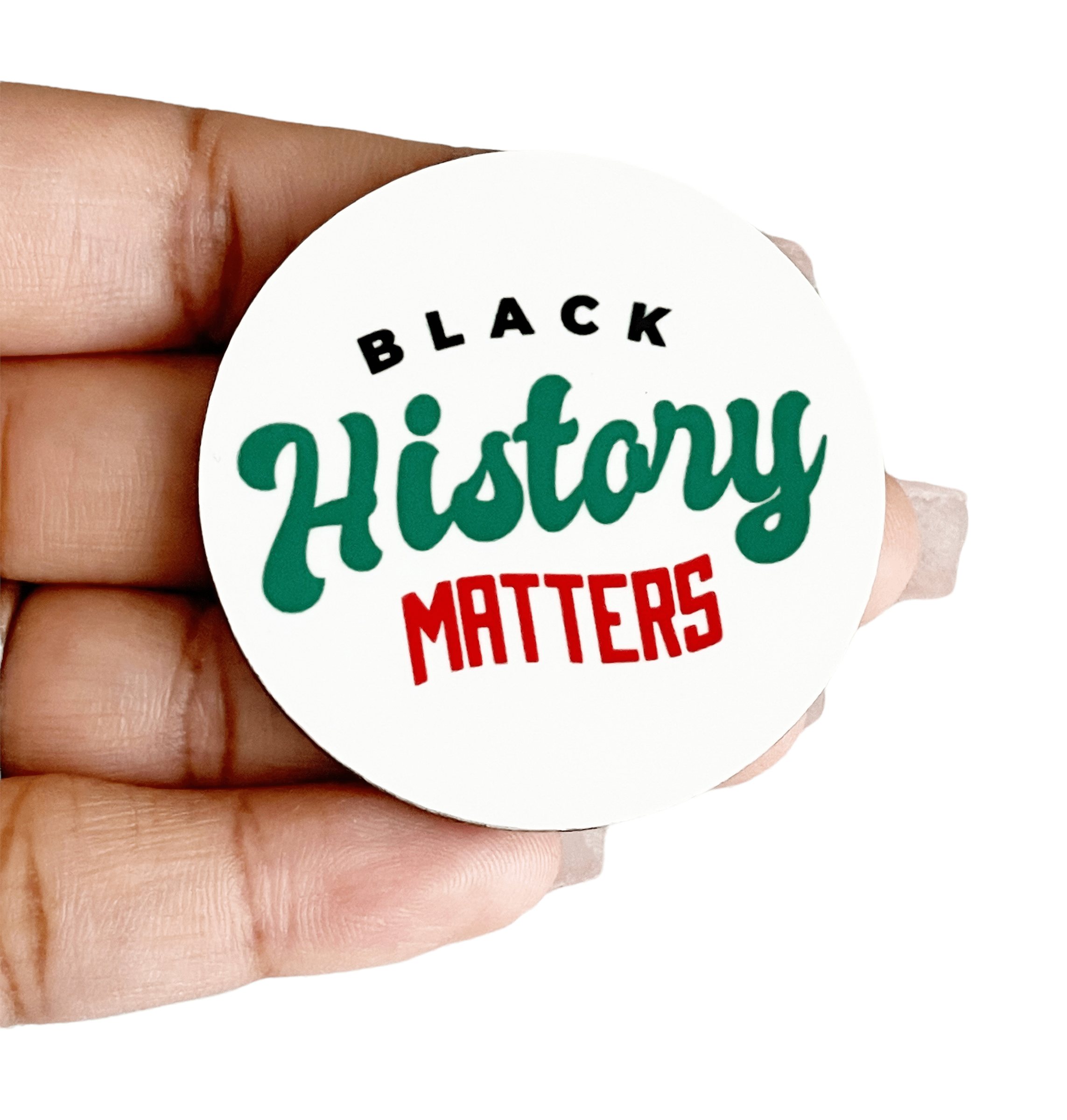 Acrylic Black History Matters Badge Topper + Reel - | Happie Potato Image 1