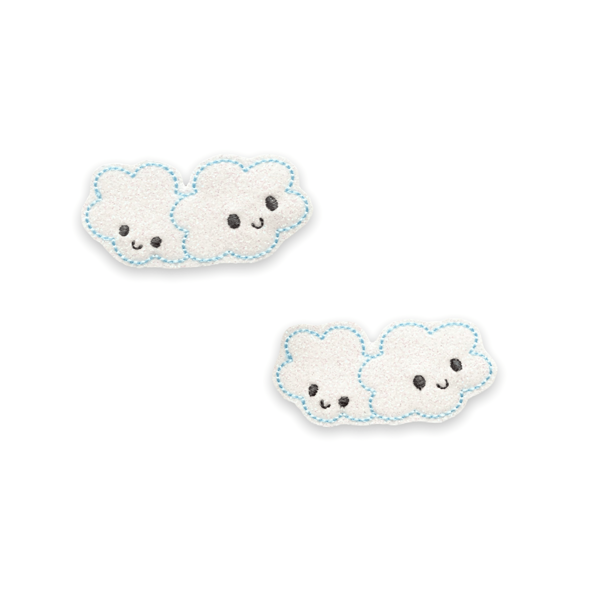 Vinyl Double Clouds Badge Topper + Reel - | Happie Potato Image 1