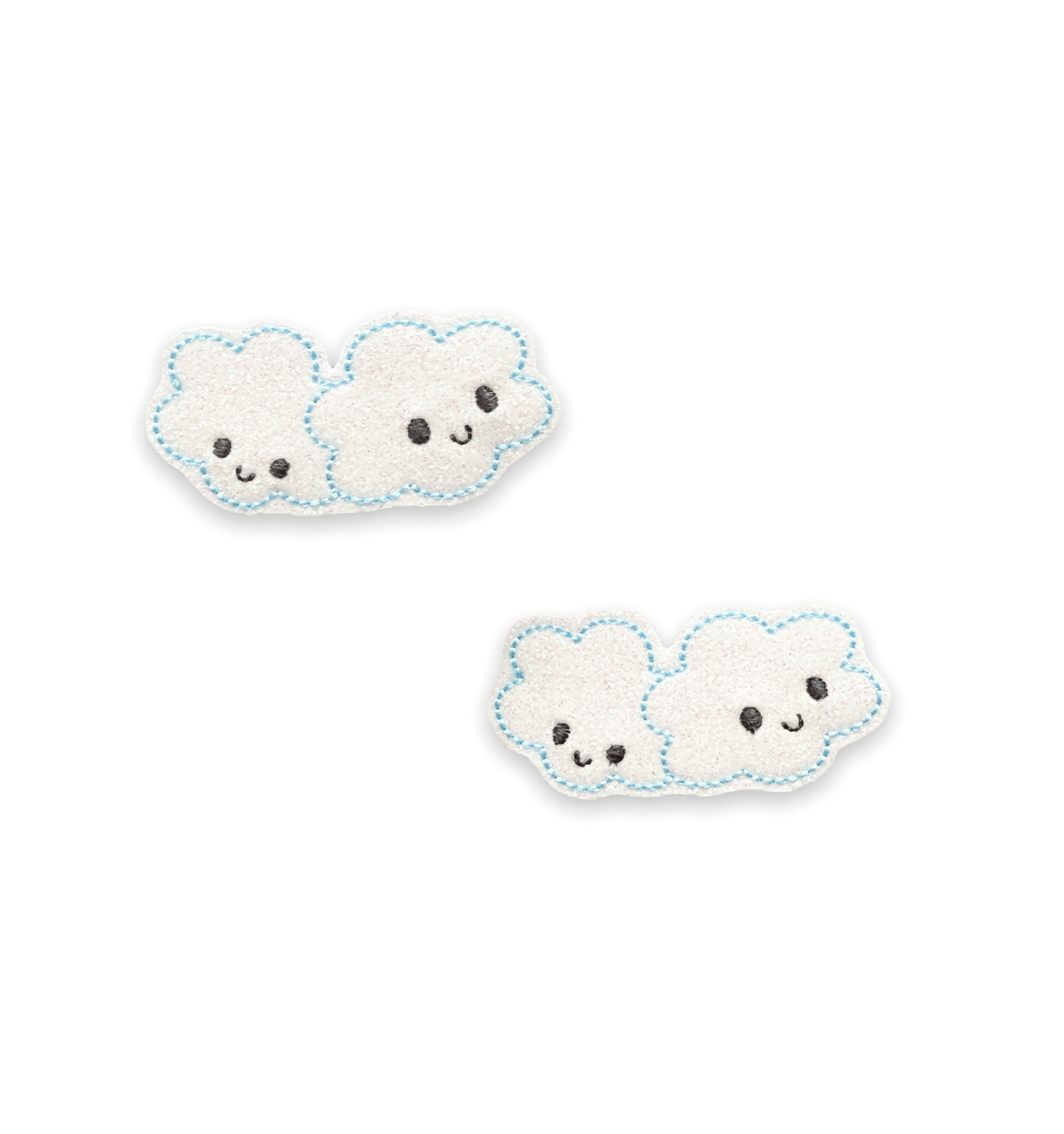 Vinyl Double Clouds Badge Topper + Reel - | Happie Potato Image 1