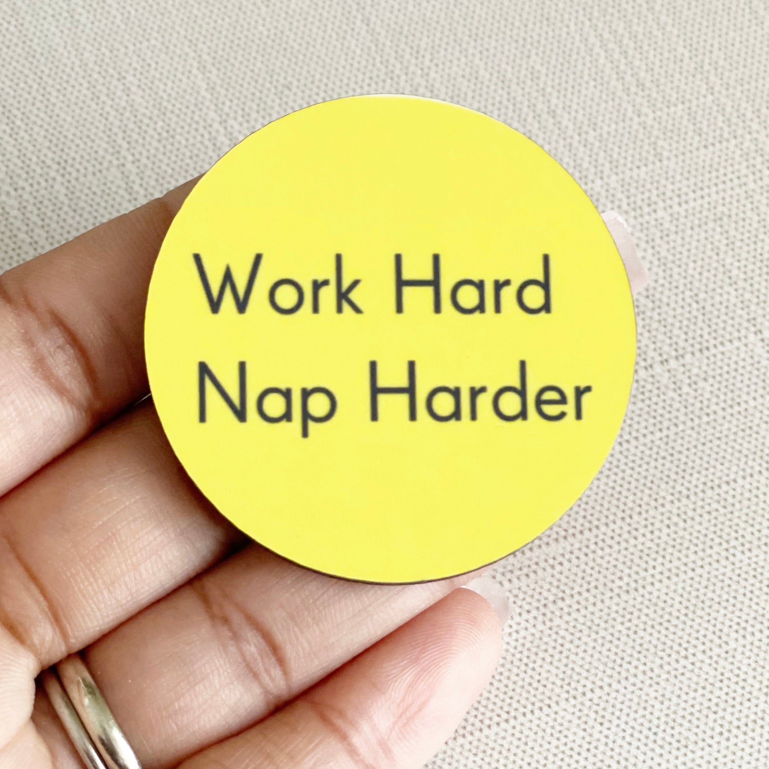 Work Hard Nap Harder Velcro Badge Topper - | Happie Potato Image 2