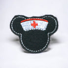Felt Magical Mouse Nurse Badge Topper + Reel - | Happie Potato Image 1
