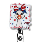 Acrylic Patriotic Silly Goose Badge Topper + Reel - | Happie Potato Image 2