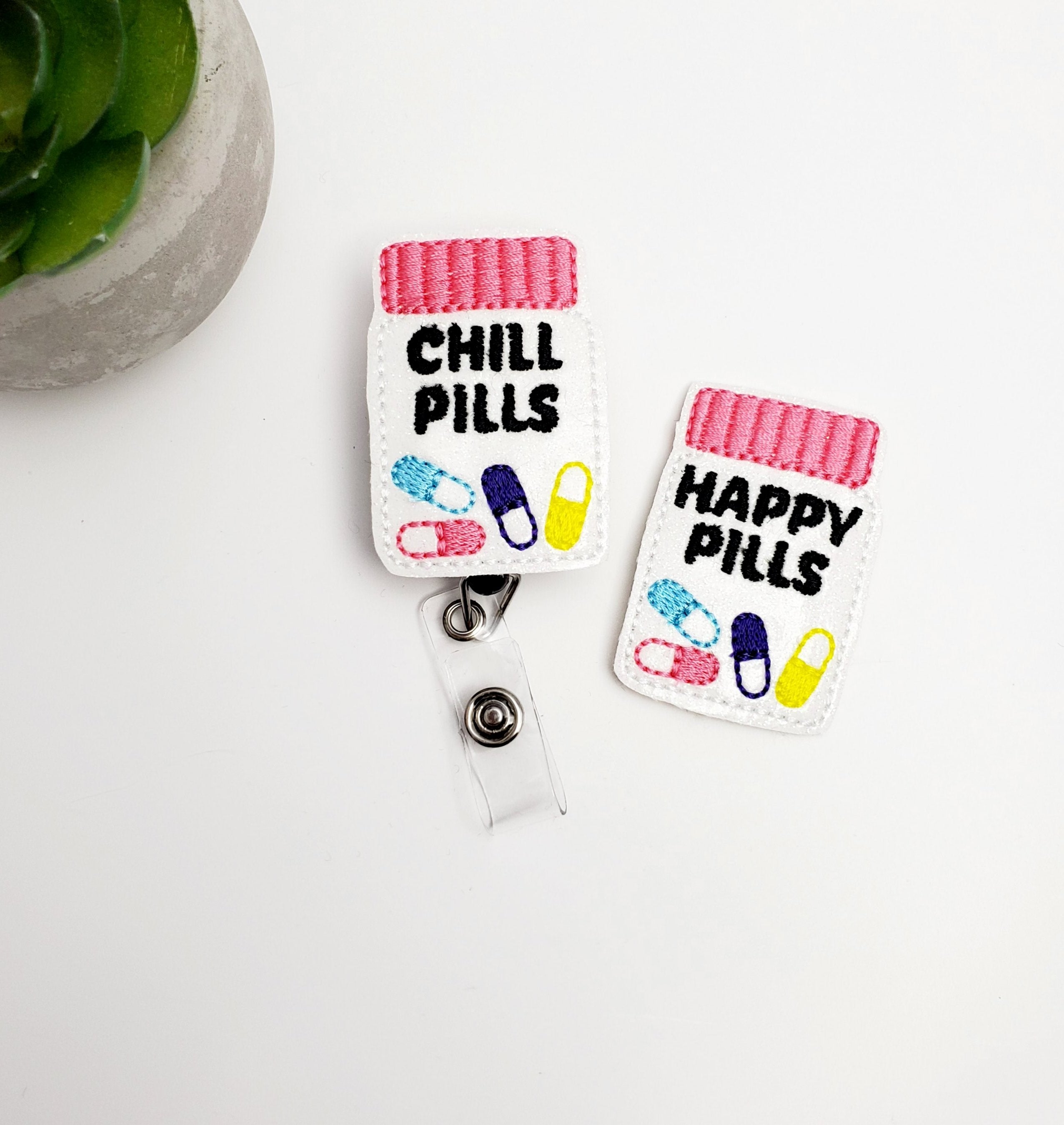 Pill Bottle Badge Reel *Choose One - love tan co.